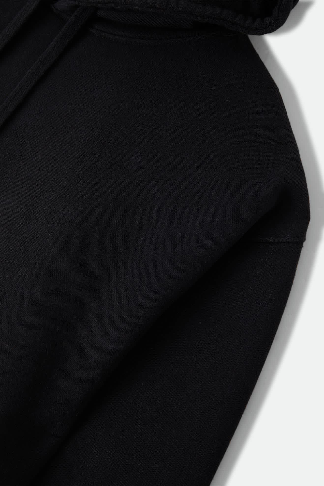 Men's Brixton Baseline Hood Fleece in the color Black - Additional Laydown image