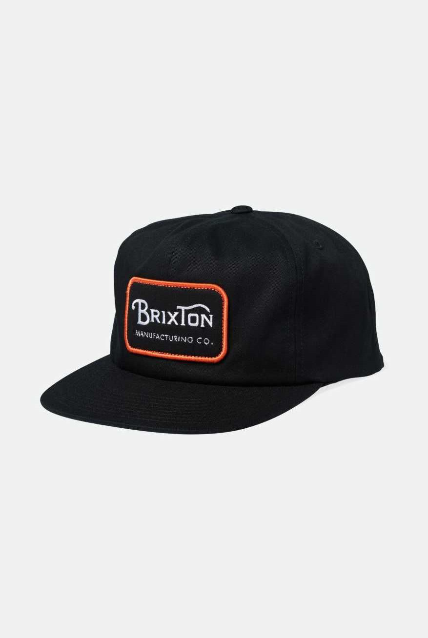 Brixton Unisex Grade Snapback - Black/Orange/White | Main