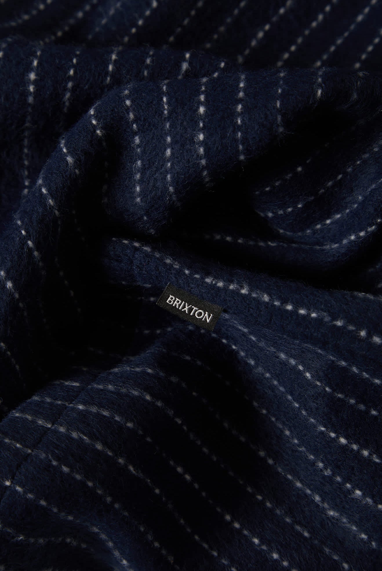 Men's Selden Soft Brushed Flannel in the color Mood Indigo Pinestripe - Additional Laydown image