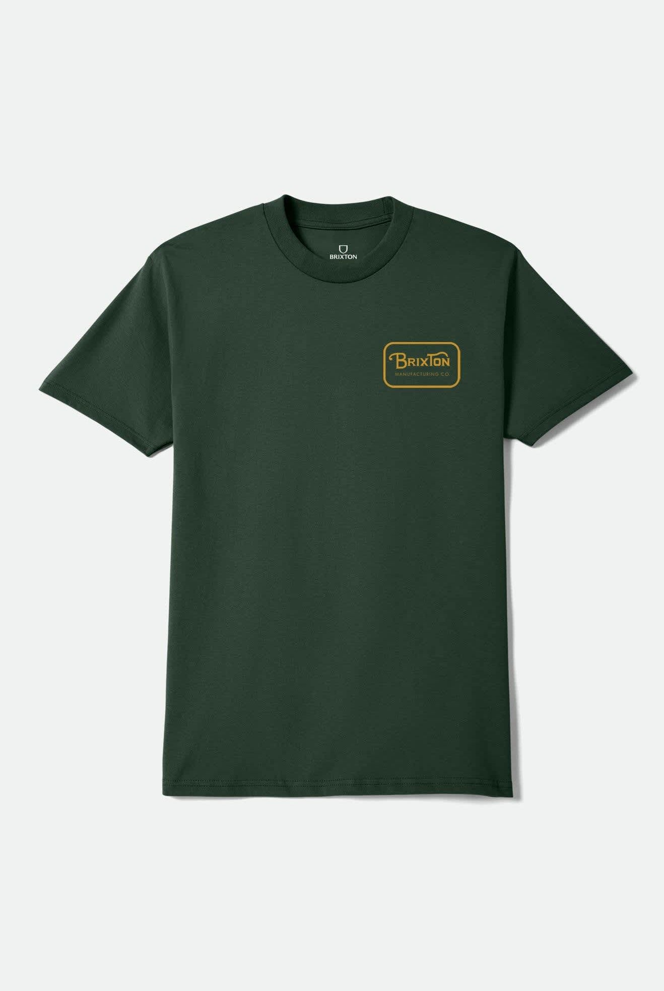 Men's Grade Short Sleeve Standard T-Shirt in the color Forest Green/Gold - Front Product View
