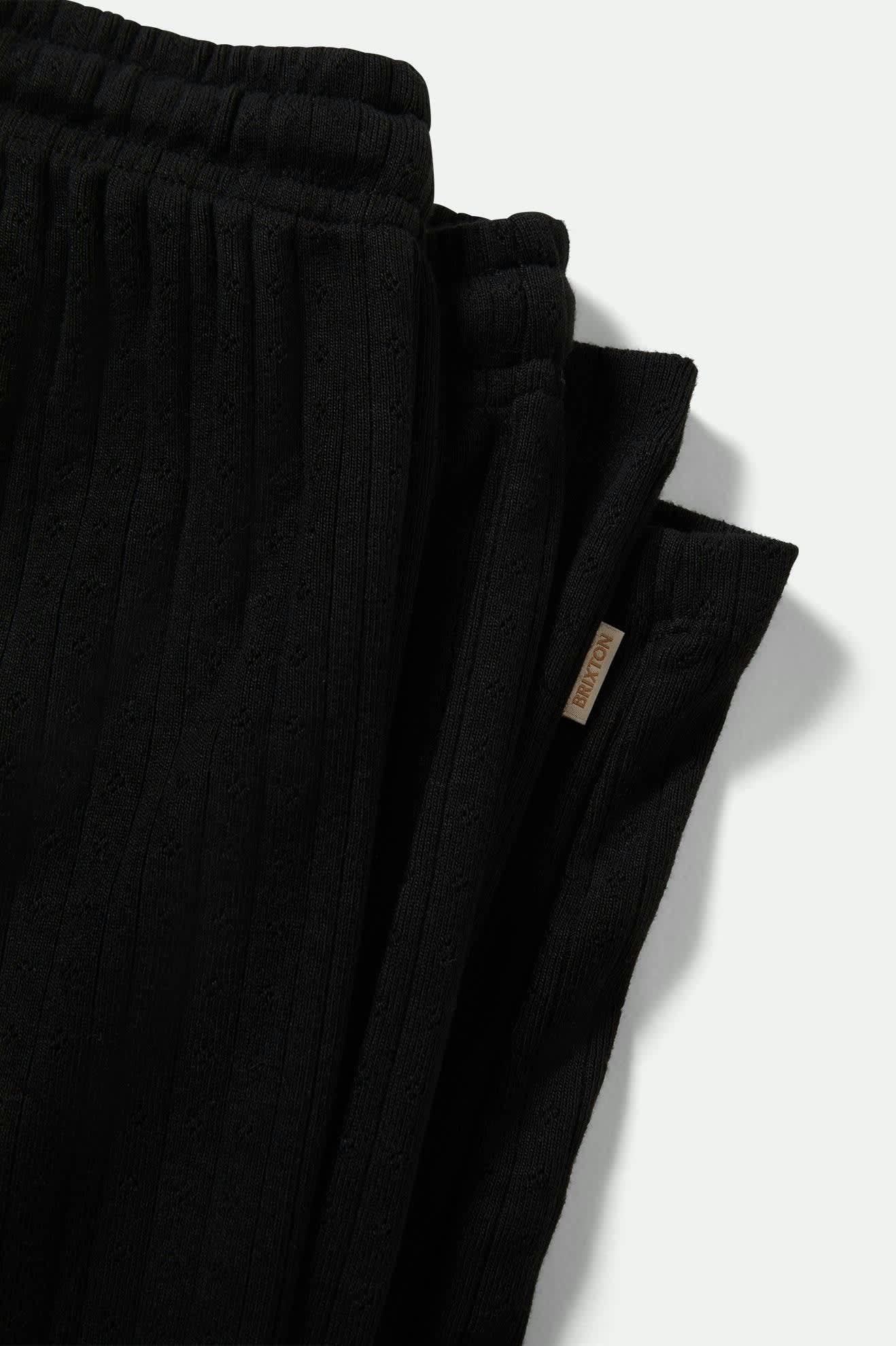 Women's Pointelle Lounge Pant in the color Black - Additional Laydown image