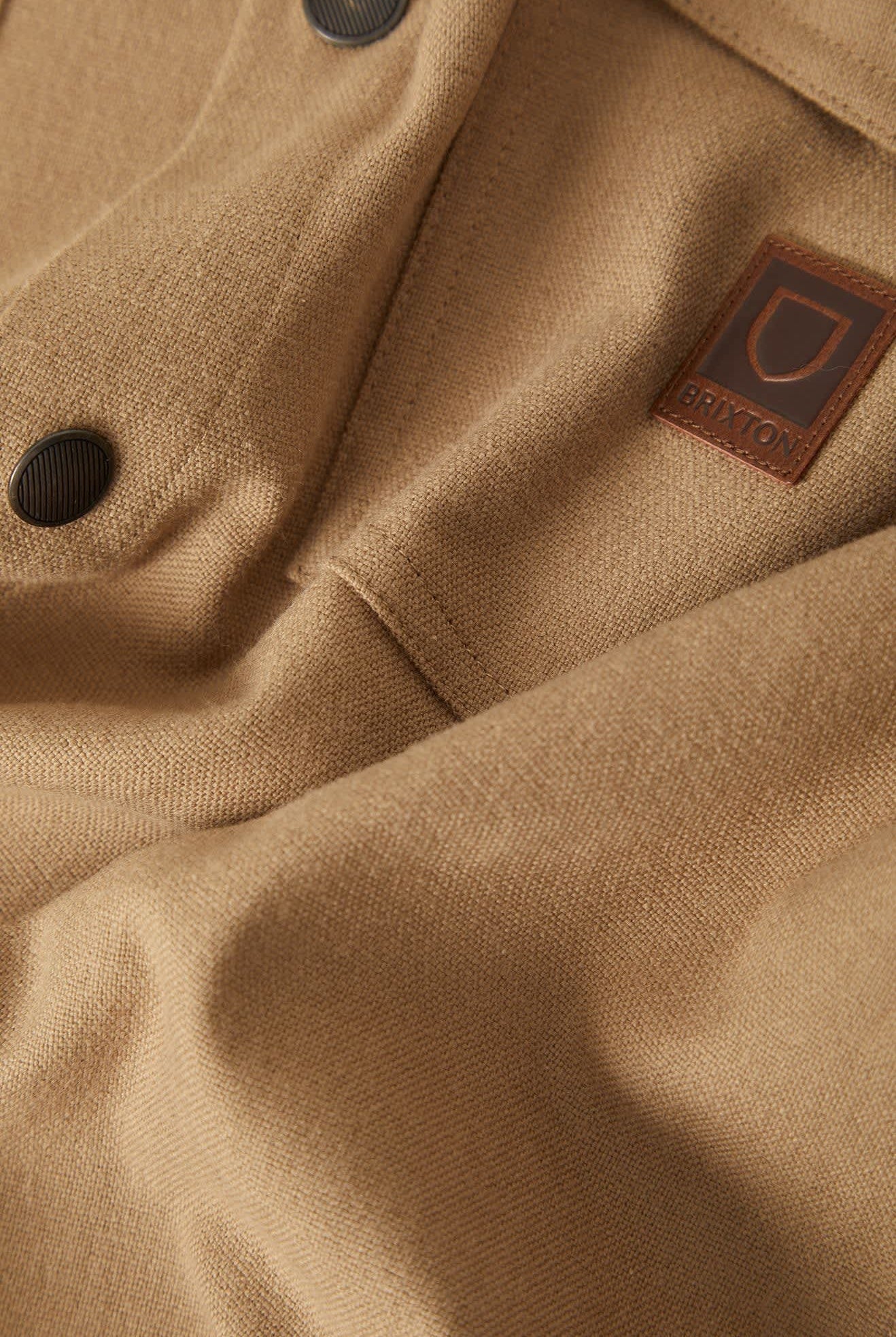 Men's Bowery Builders Ranch Performance Flannel in the color Khaki/Brown - Additional Laydown image
