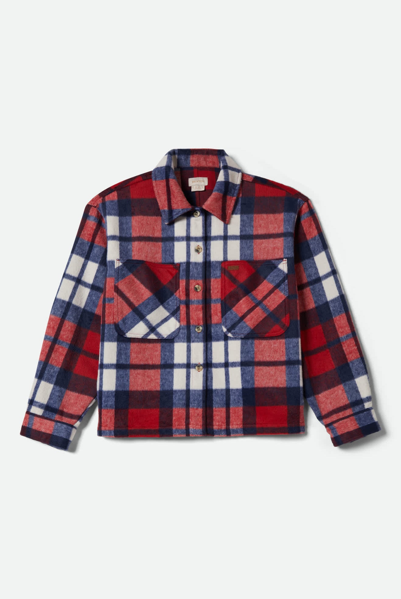 Women's Bowery Women's Soft Brushed Flannel in the color Adrenaline Rush/Navy - Front Product View