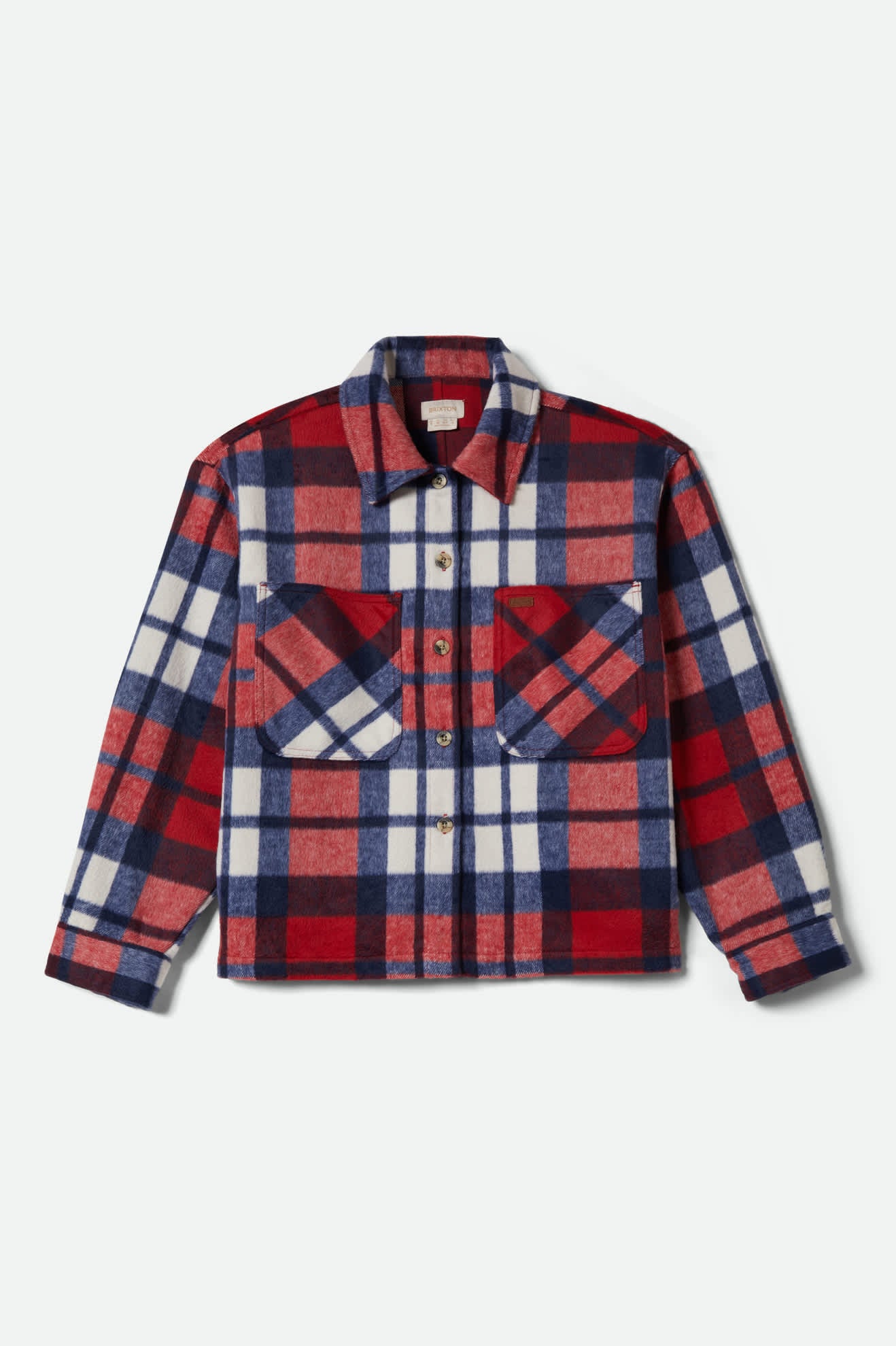 Women's Bowery Women's Soft Brushed Flannel in the color Adrenaline Rush/Navy - Front Product View