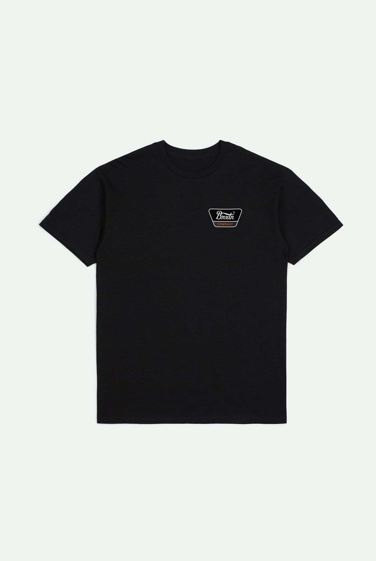 Brixton Men's Linwood S/S Standard T-Shirt - Black/Orange/White | Main