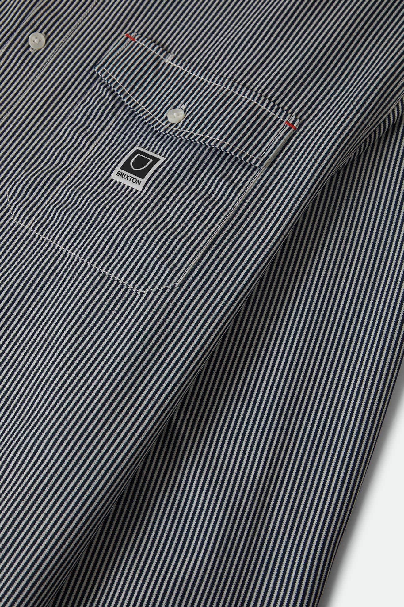 Men's Journey Lightweight Long Sleeve Shirt in the color Navy/White Stripe - Additional Laydown image