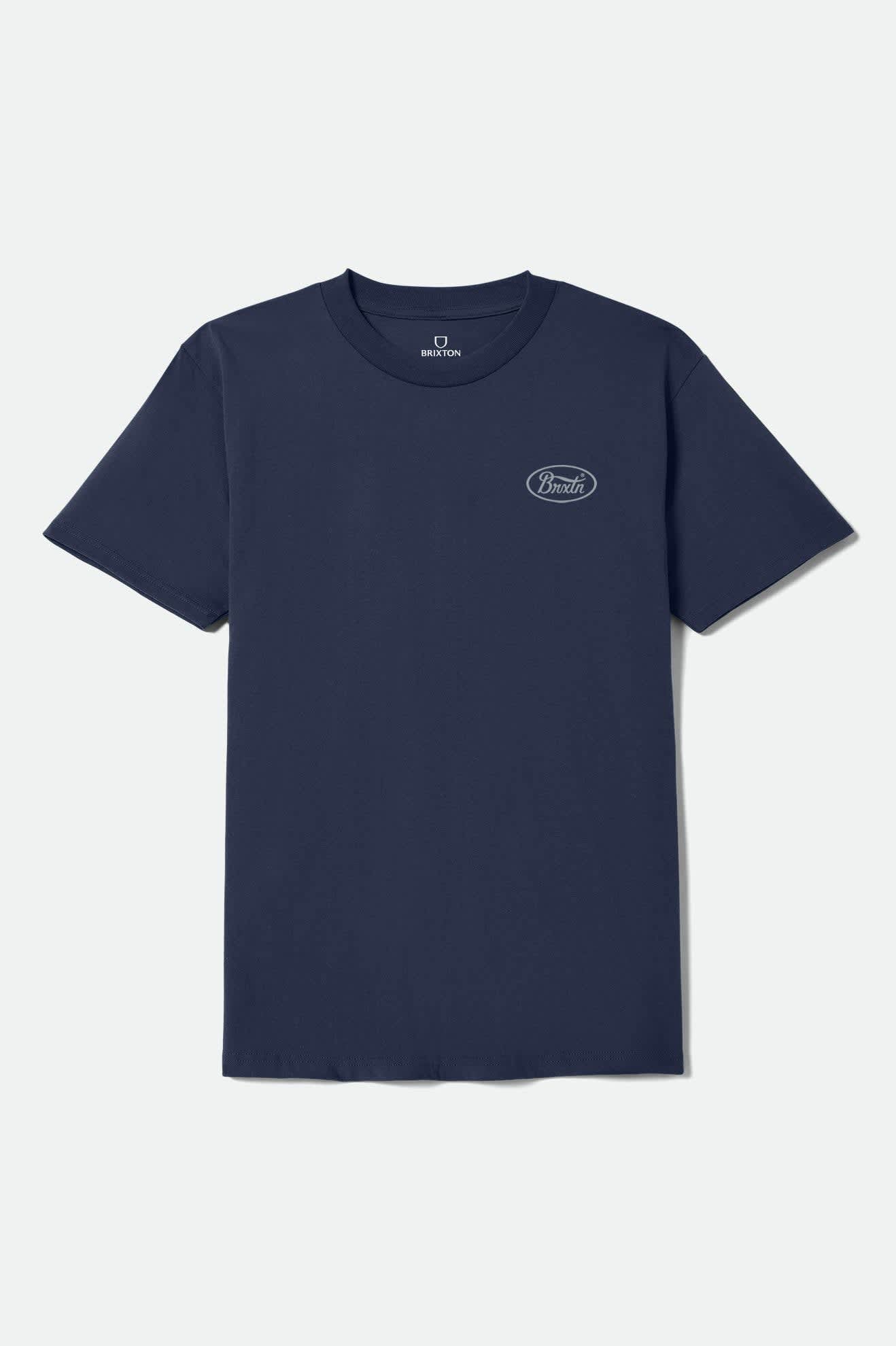 Men's Parsons Short Sleeve Standard T-Shirt in the color New Navy/Med Grey - Front Product View