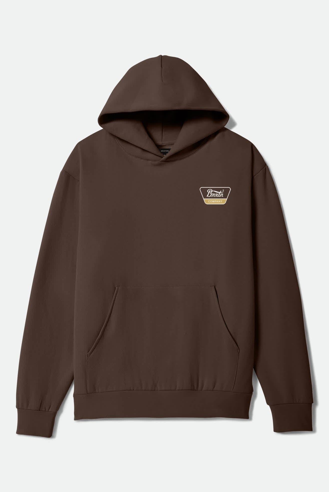 Men's Linwood Hoodie in the color Brown/White/Sunset - Front Product View