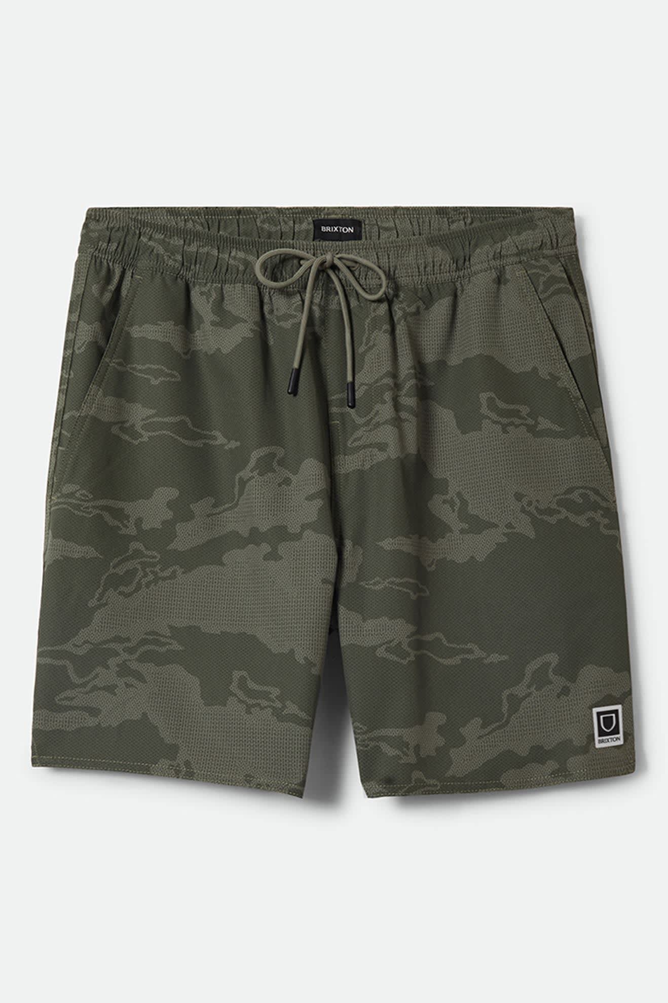 Men's Journey Active Short in the color Olive Tiger Camo - Front Product View