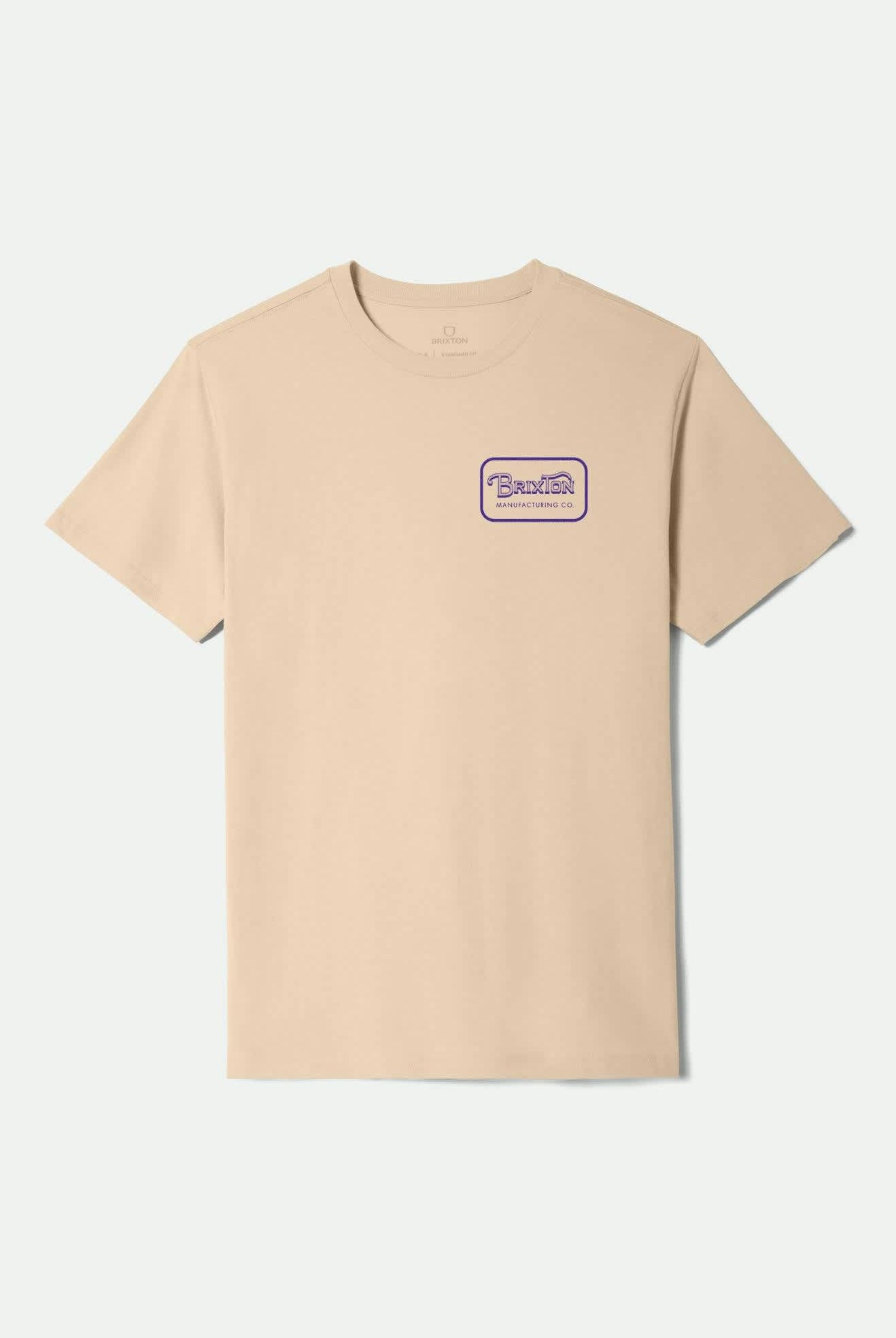 Men's Grade S/S Standard T-Shirt in the color Cream/Violet - Front Product View