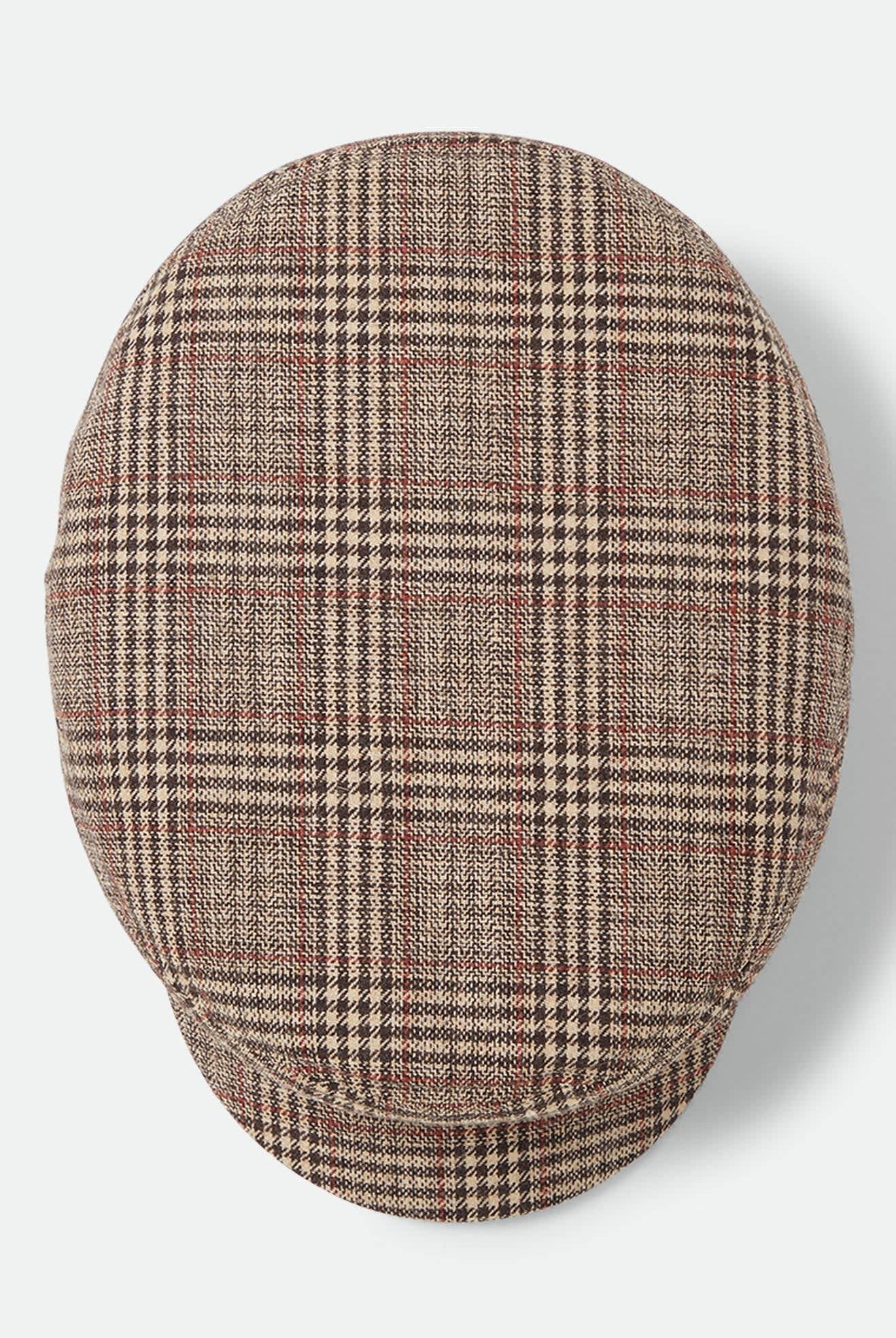 Unisex Fiddler Fisherman Cap in the color Brown/Tan/Red Plaid - Additional Laydown image