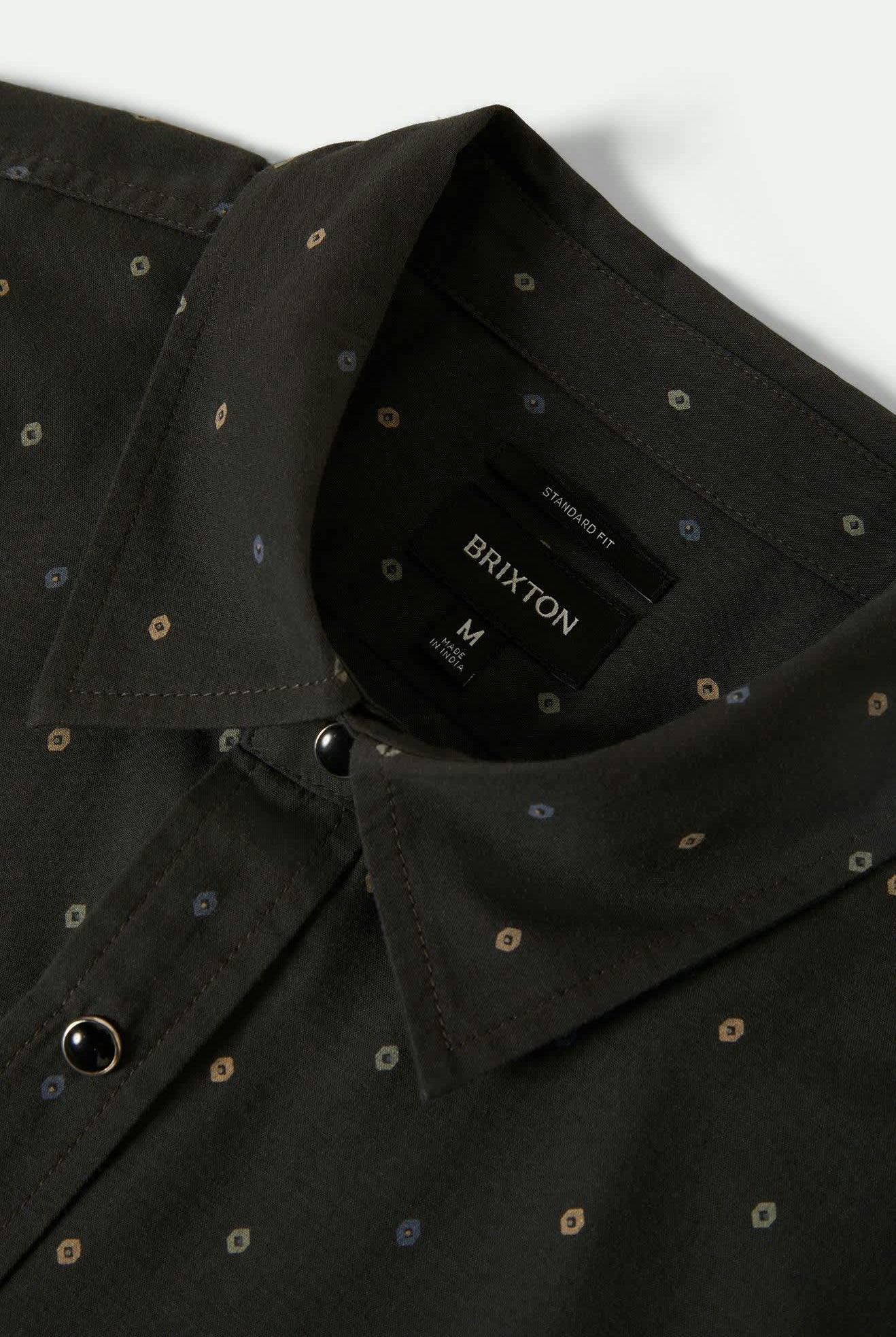Men's Wayne Western L/S Shirt in the color Asphalt Black - Additional Laydown image