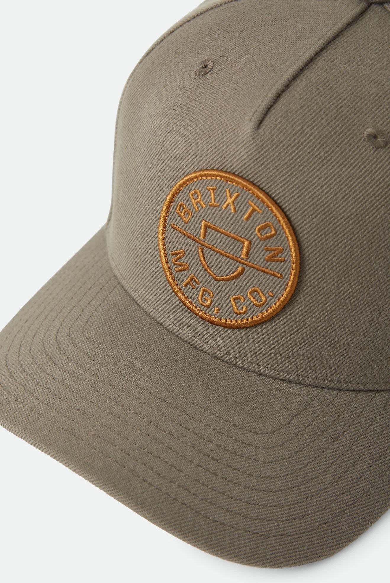 Unisex Crest Snapback in the color Dark Olive/Caramel - Additional Laydown image