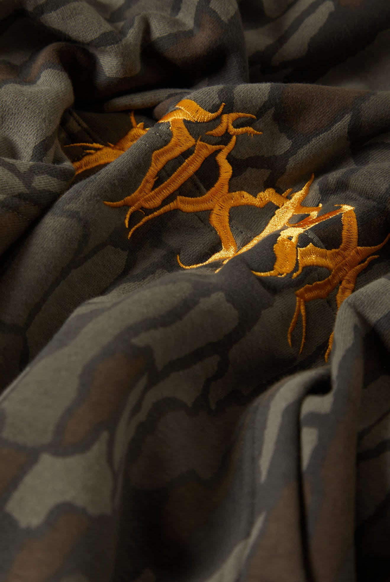 Men's Void Hunter Hoodie in the color Bark Camo - Additional Laydown image