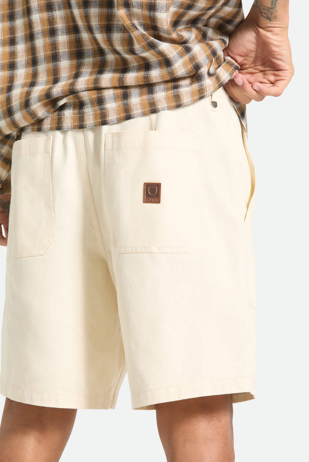 Men's Surplus Vintage Wash Herringbone Short in the color Whitecap - Additional Fit image