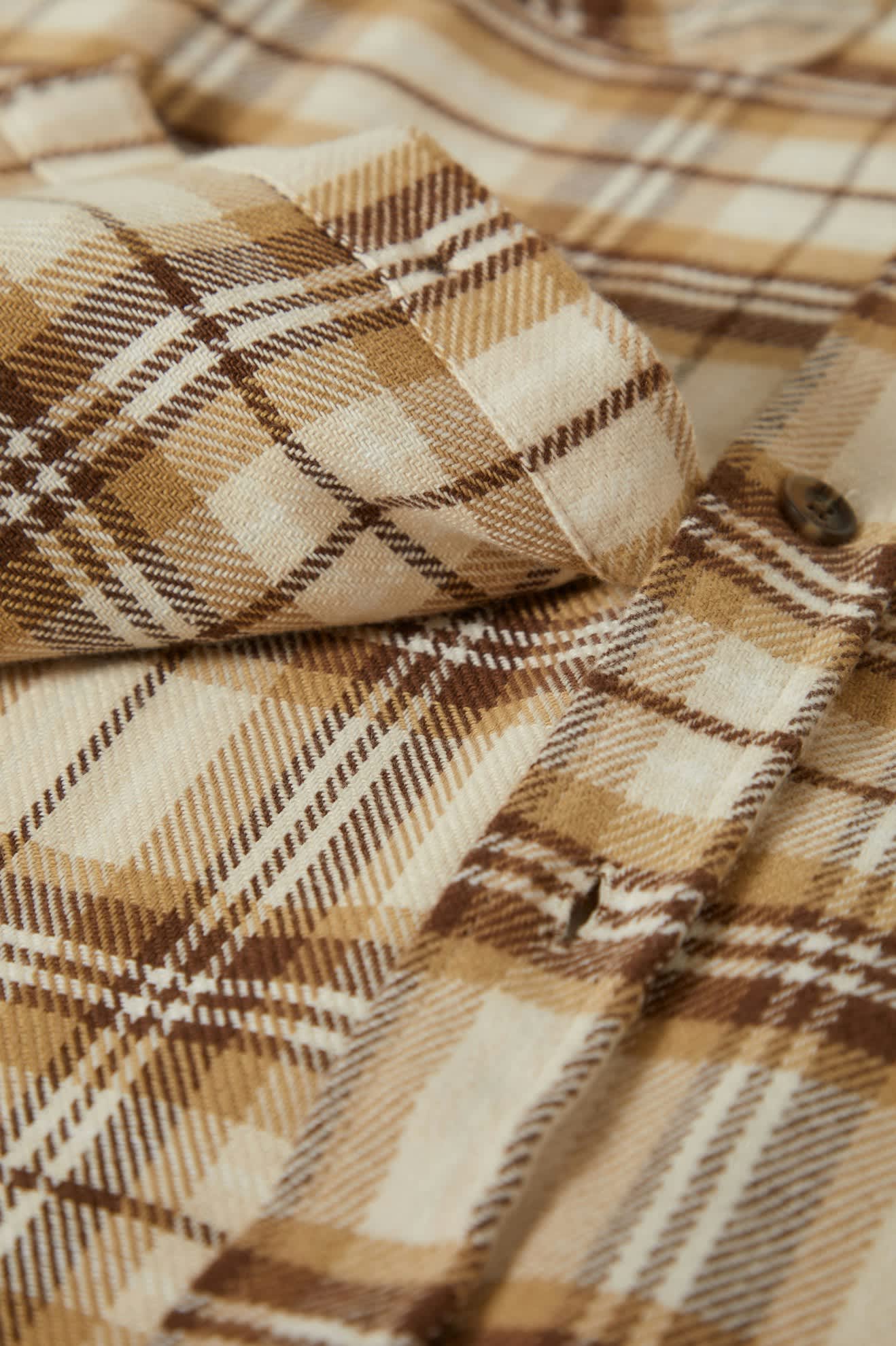 Men's Bowery L/S Flannel in the color Whitecap/Sand/Pinecone Brown - Additional Laydown image