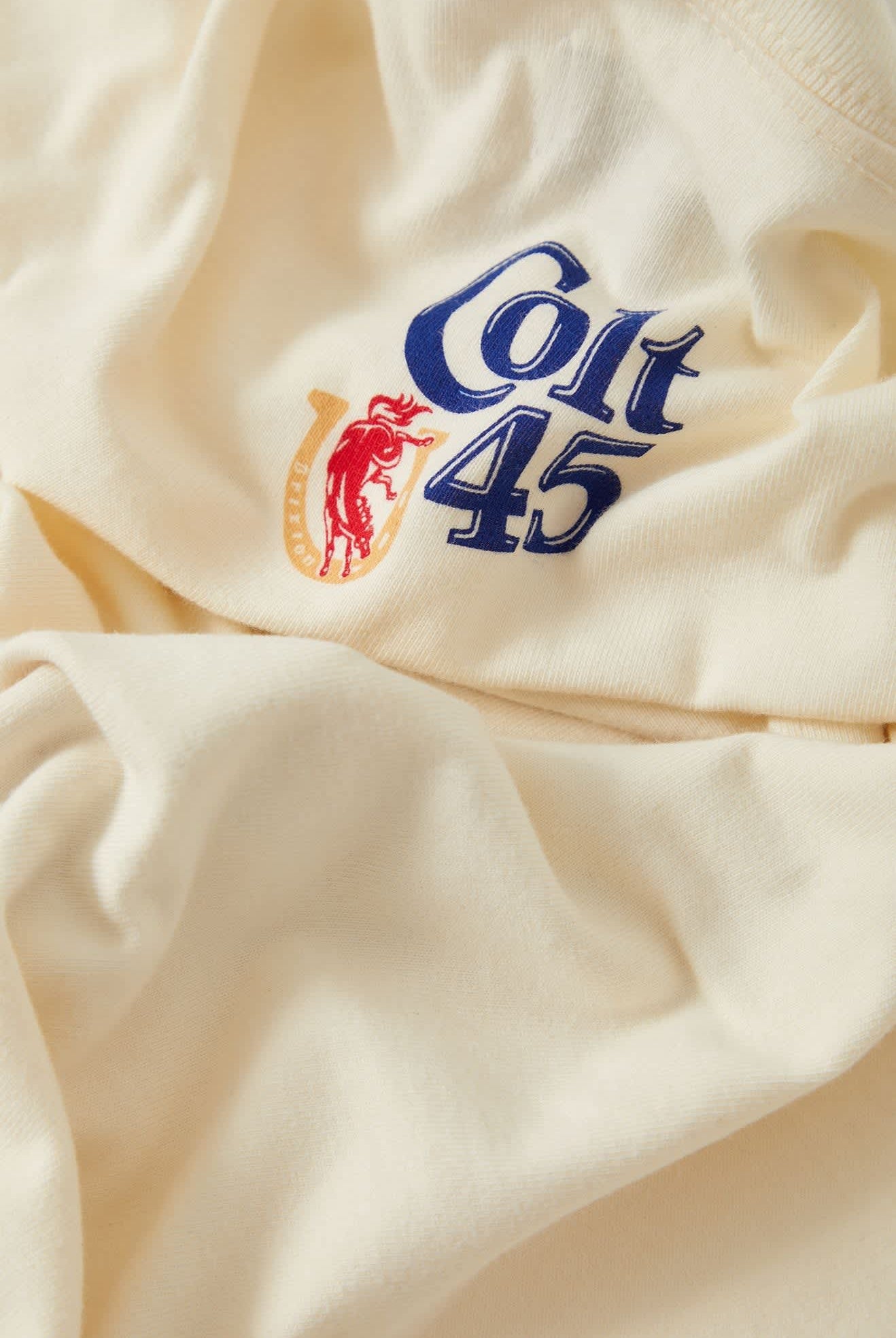 Men's Colt 45 Forty Oz Short Sleeve Oversized T-Shirt in the color Natural - Additional Laydown image