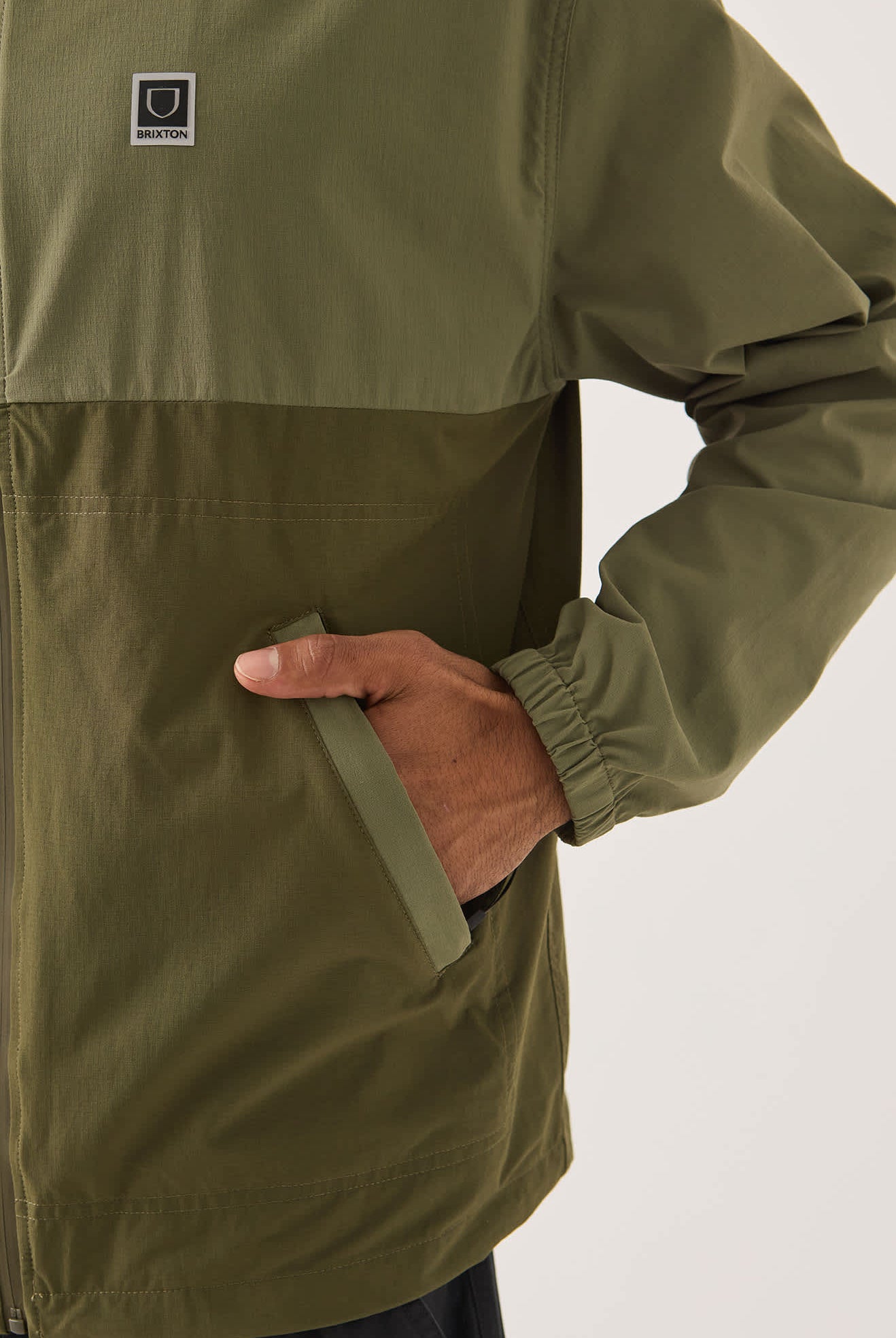 Men's Journey Zip Jacket in the color Dark Olive/Olive Surplus - Additional Fit image