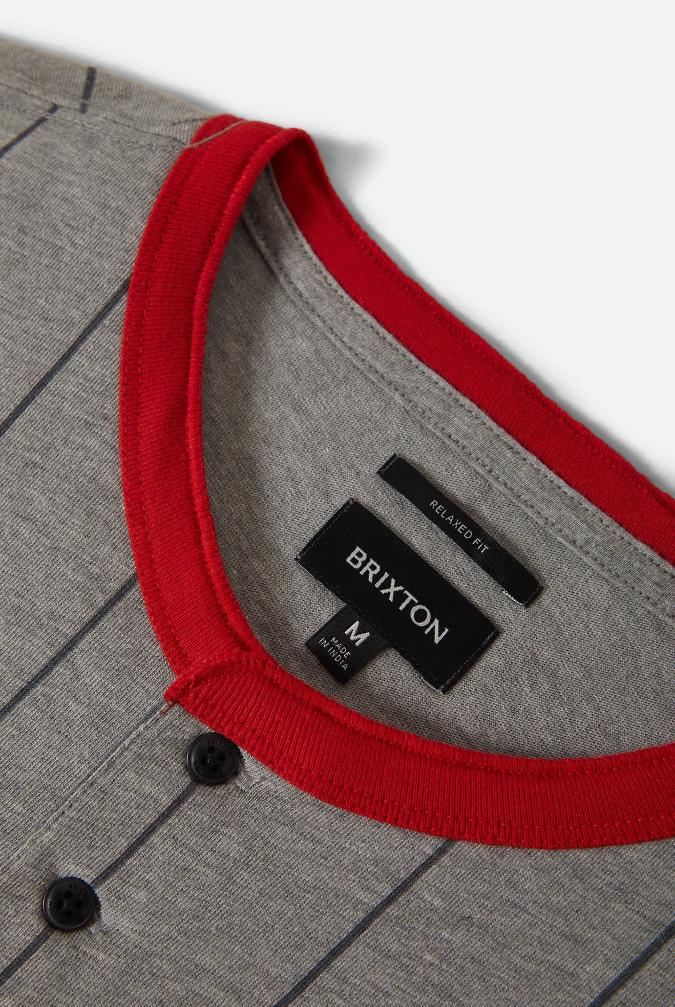 Men's Boxy Short Sleeve Baseball T-Shirt in the color Heather Grey/Adrenaline Rush - Additional Laydown image