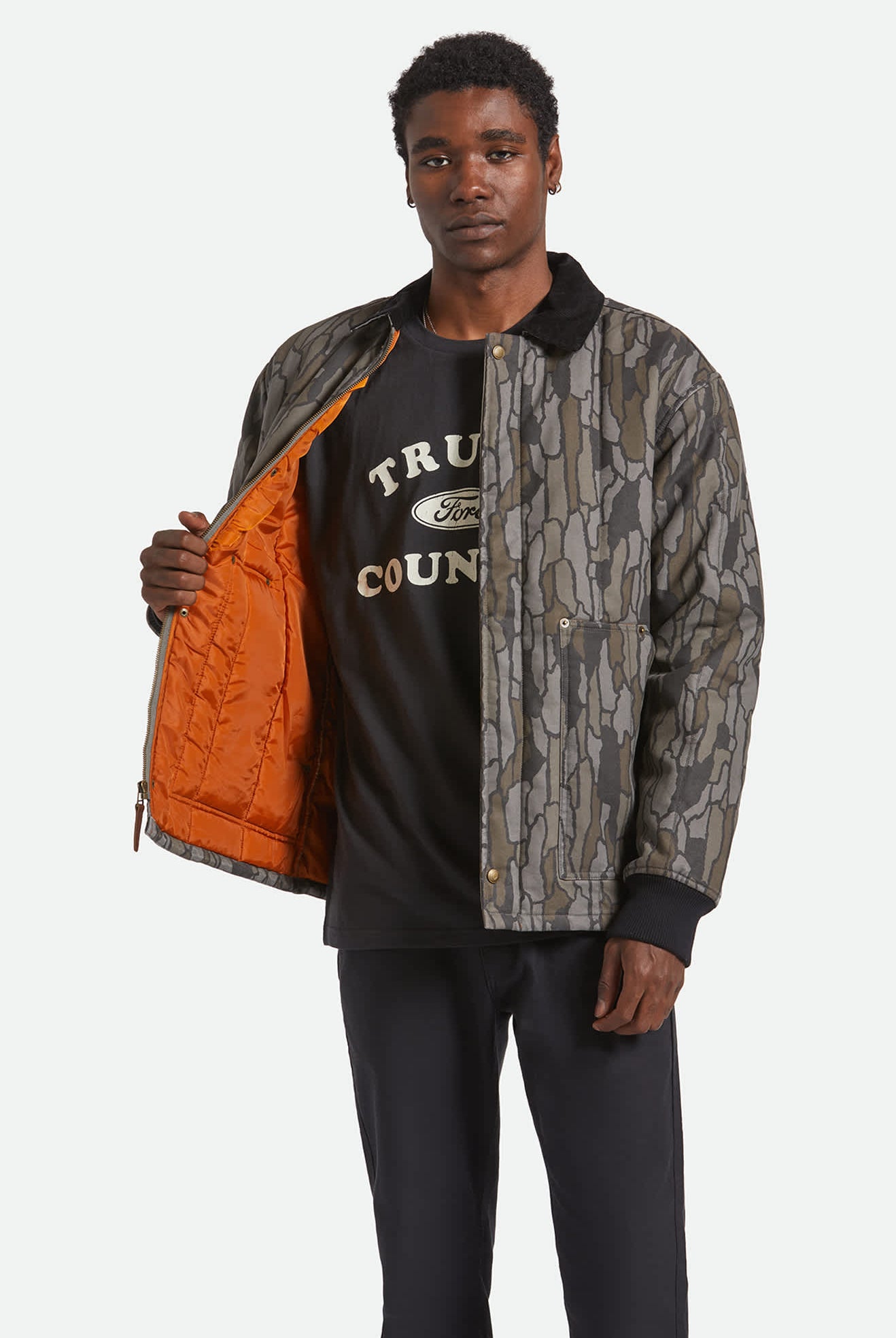 Men's Builders Ranch Jacket in the color Bark Camo - Men's Side View