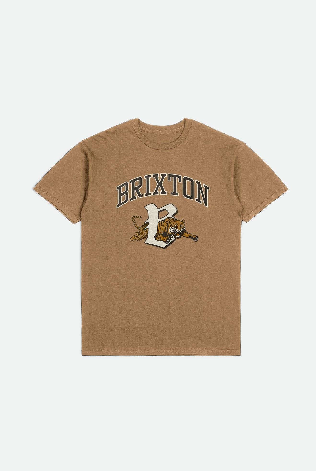 Brixton Men's Tiger S/S Standard T-Shirt - Tobacco Brown Worn Wash | Main