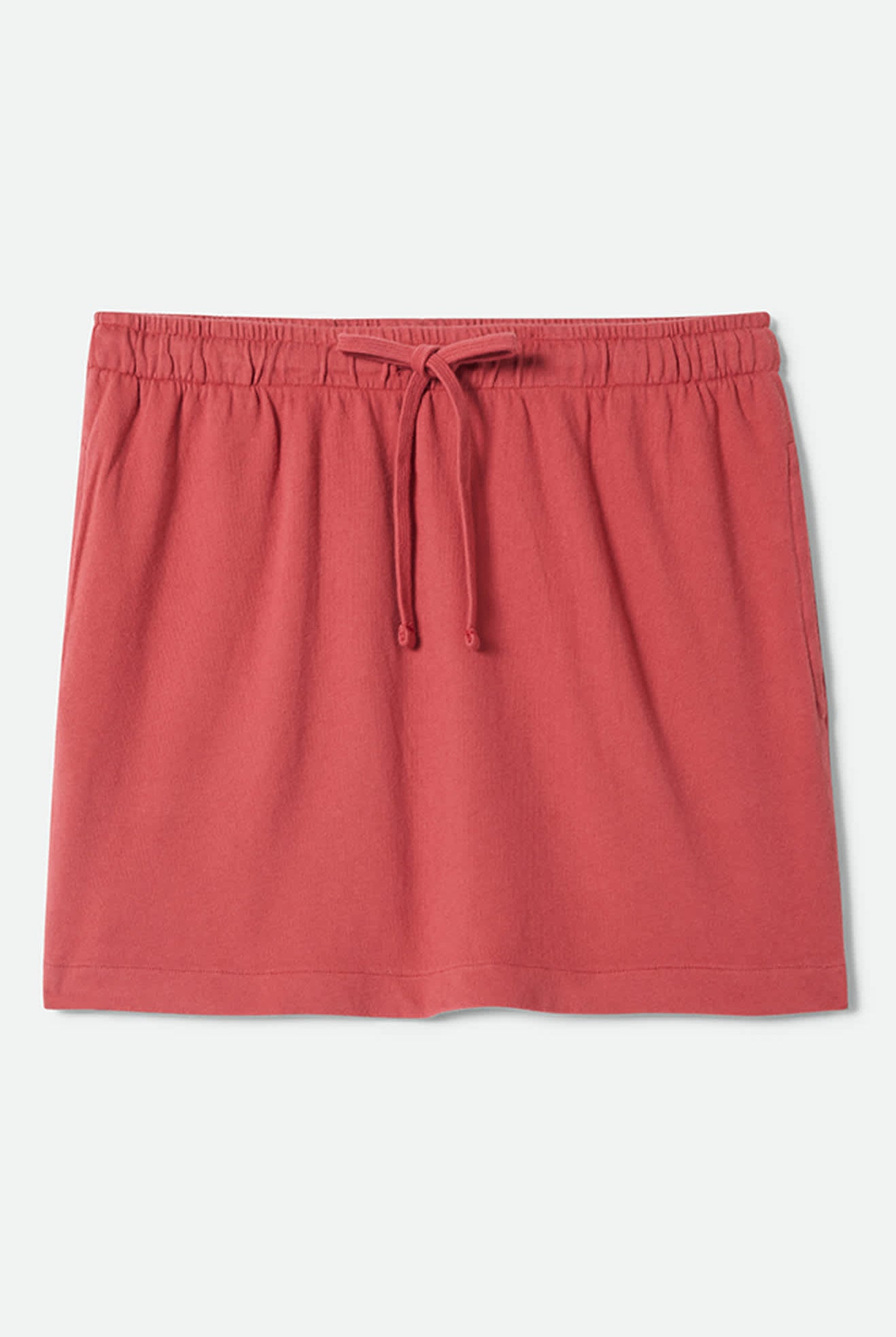 Women's Carefree Organic Garment Dye Lounge Skirt in the color Robust Red - Front Product View