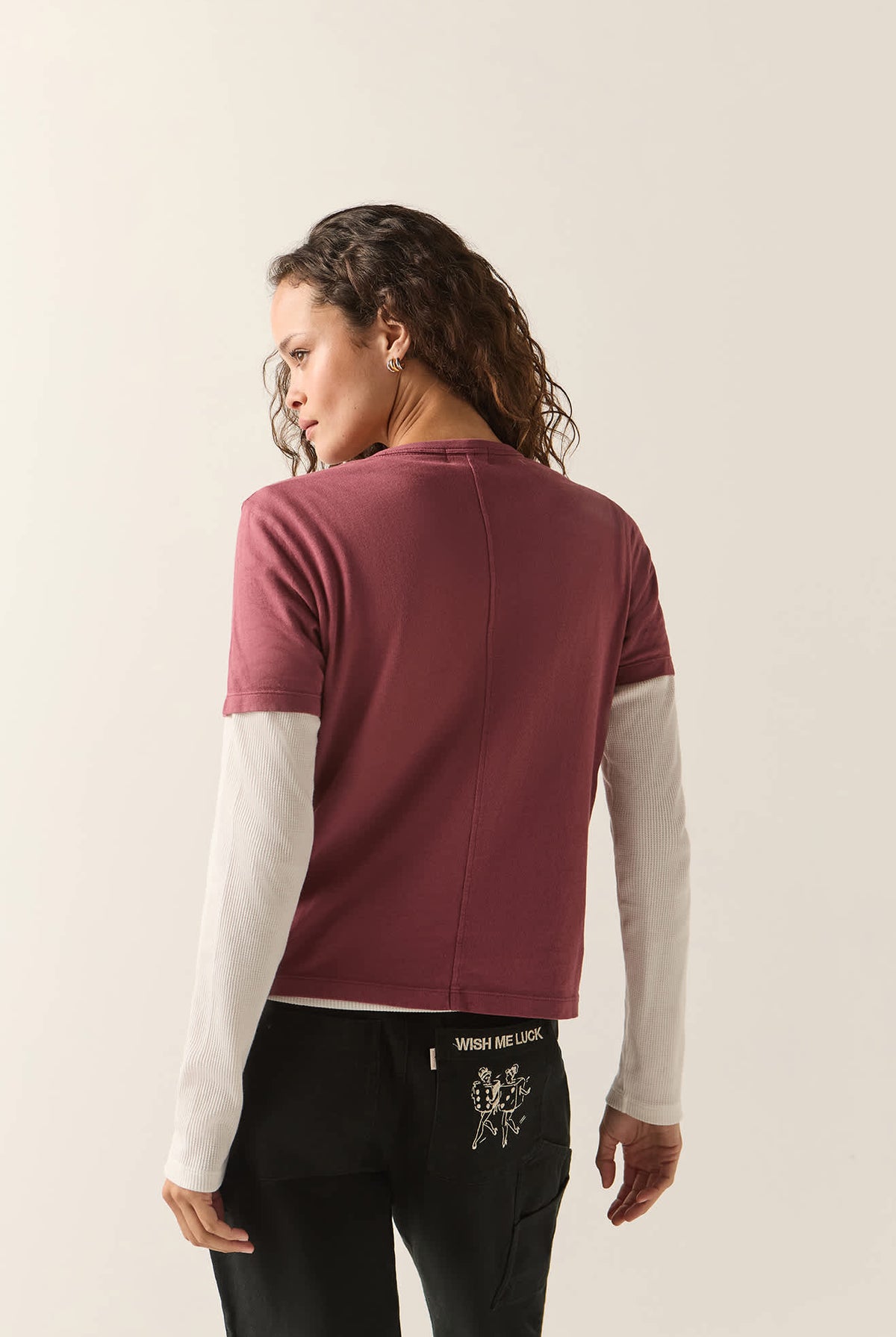 Women's Carefree Organic Garment Dye Perfect T-Shirt in the color Wild Ginger - Women's Back View