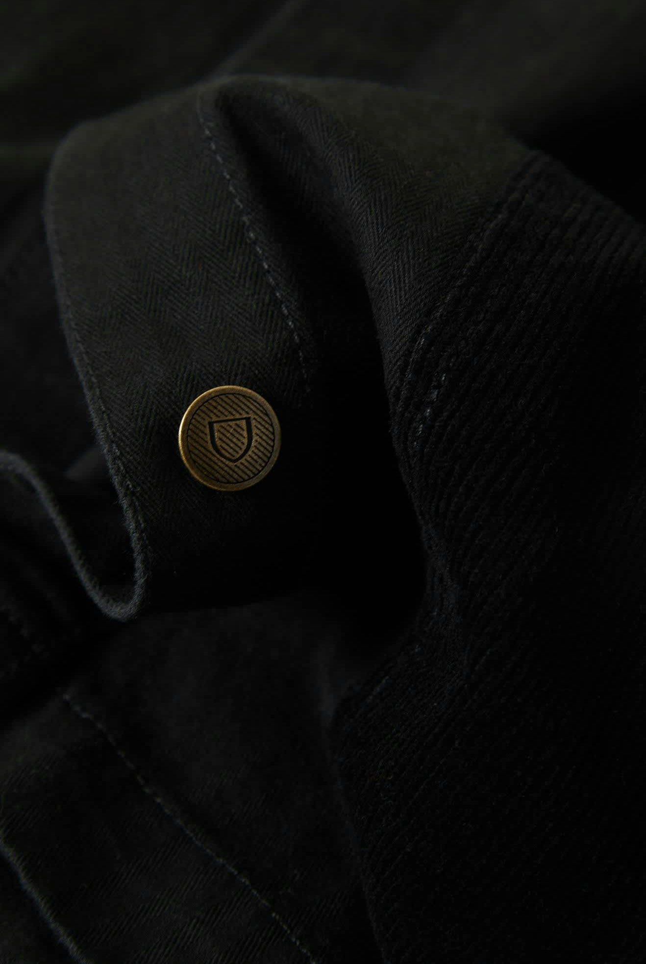 Men's Herringbone Lightweight Chore Coat in the color Black Herringbone - Additional Laydown image