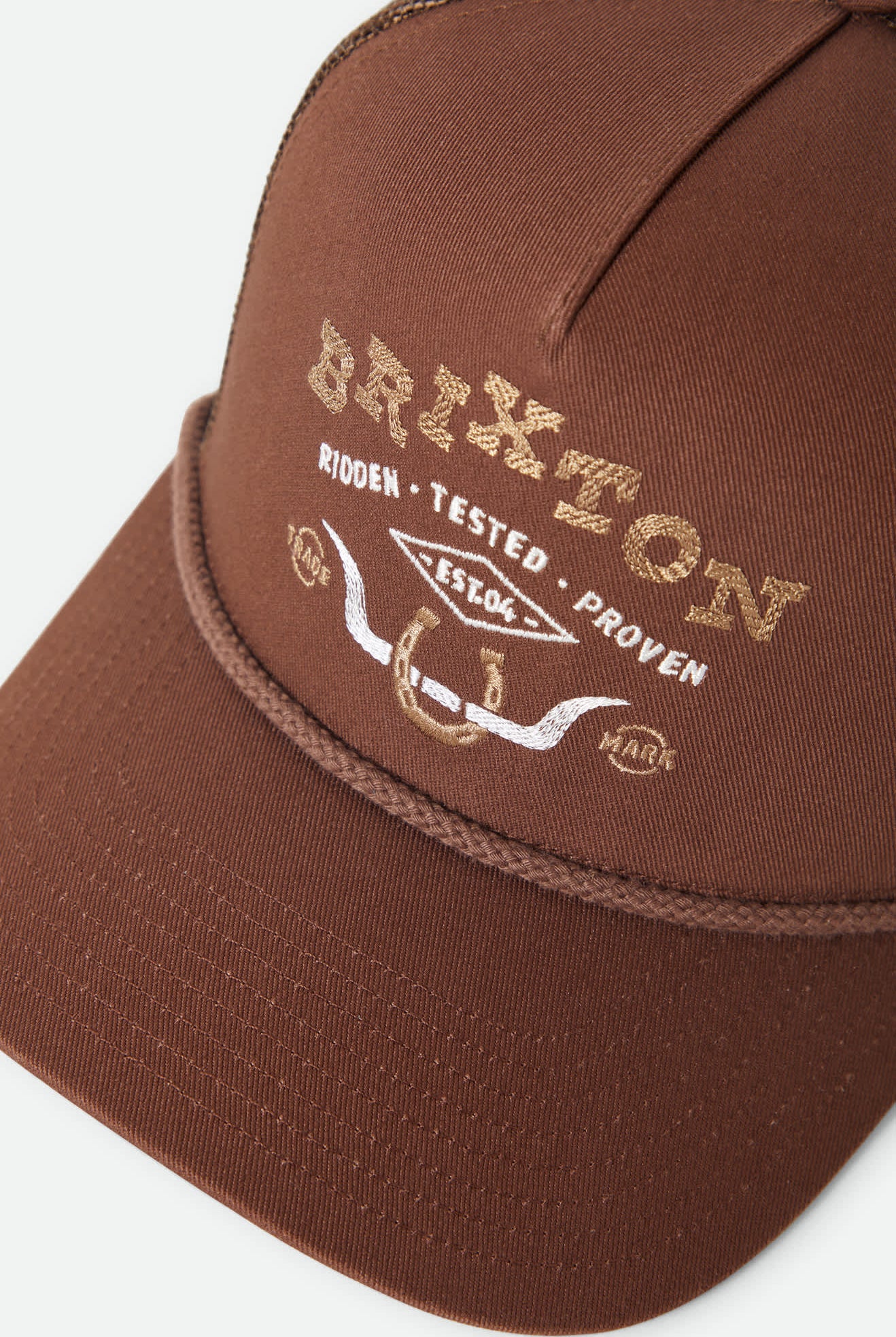 Unisex Beekman Netplus Trucker Hat in the color Brown/Brown - Additional Laydown image