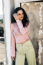 Women's Dolly Slim L/S Knit T-Shirt in the color Mellow Rose - Men's Lifestyle image