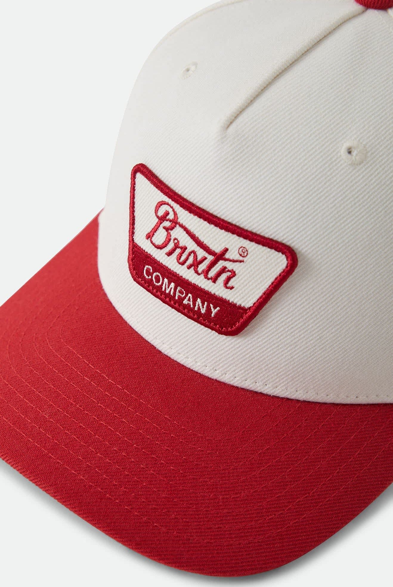 Unisex Linwood Netplus Snapback in the color Crimson/Off White - Additional Laydown image