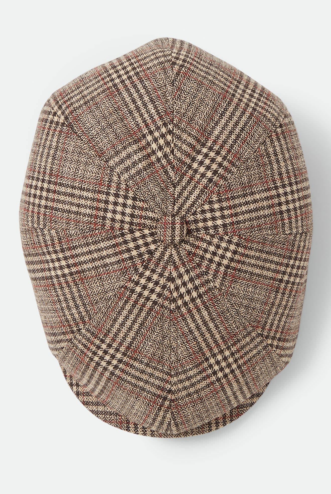Unisex Brood Newsboy Cap in the color Brown/Tan/Red Plaid - Additional Laydown image