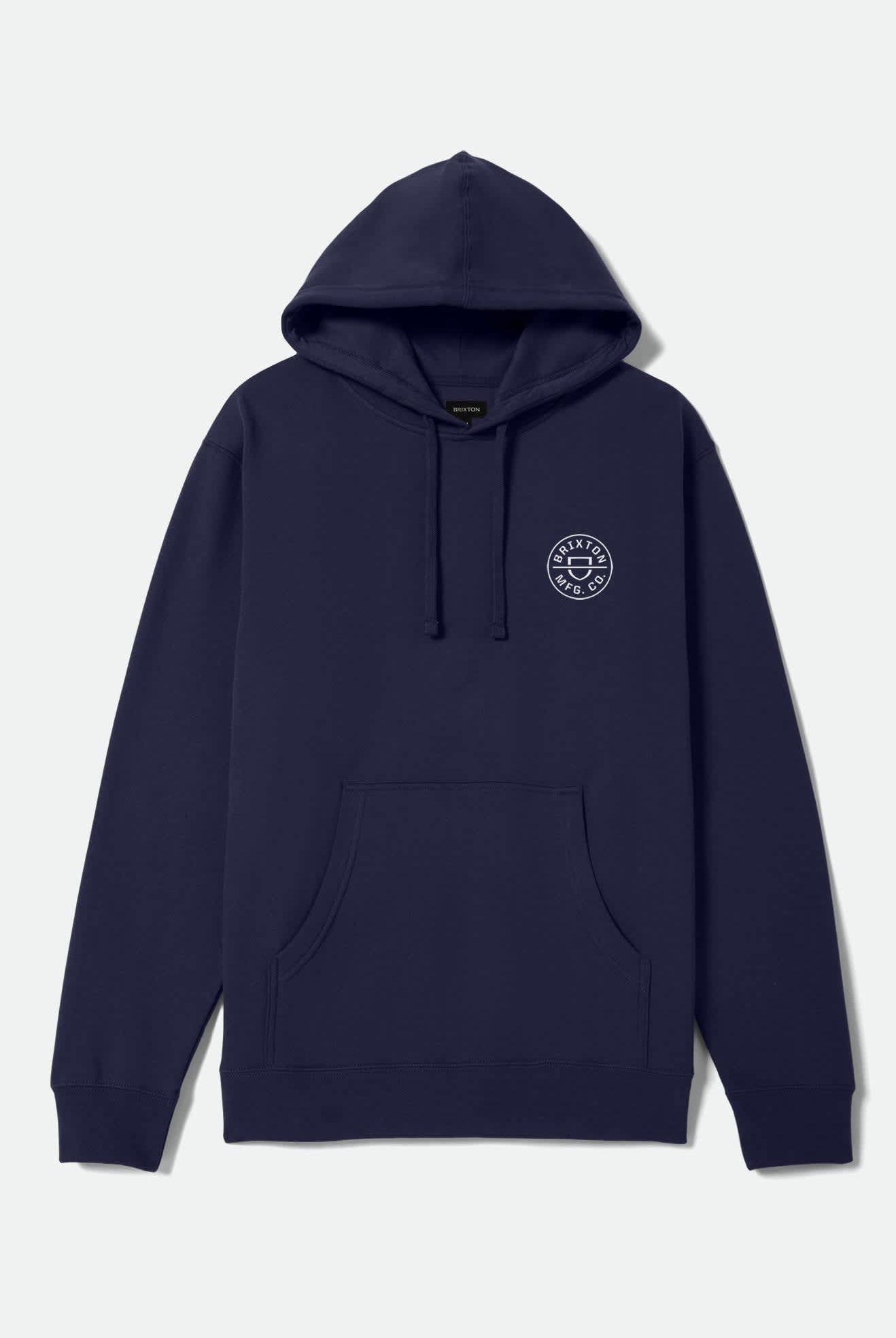 Men's Crest Hoodie in the color Classic Navy/White - Front Product View