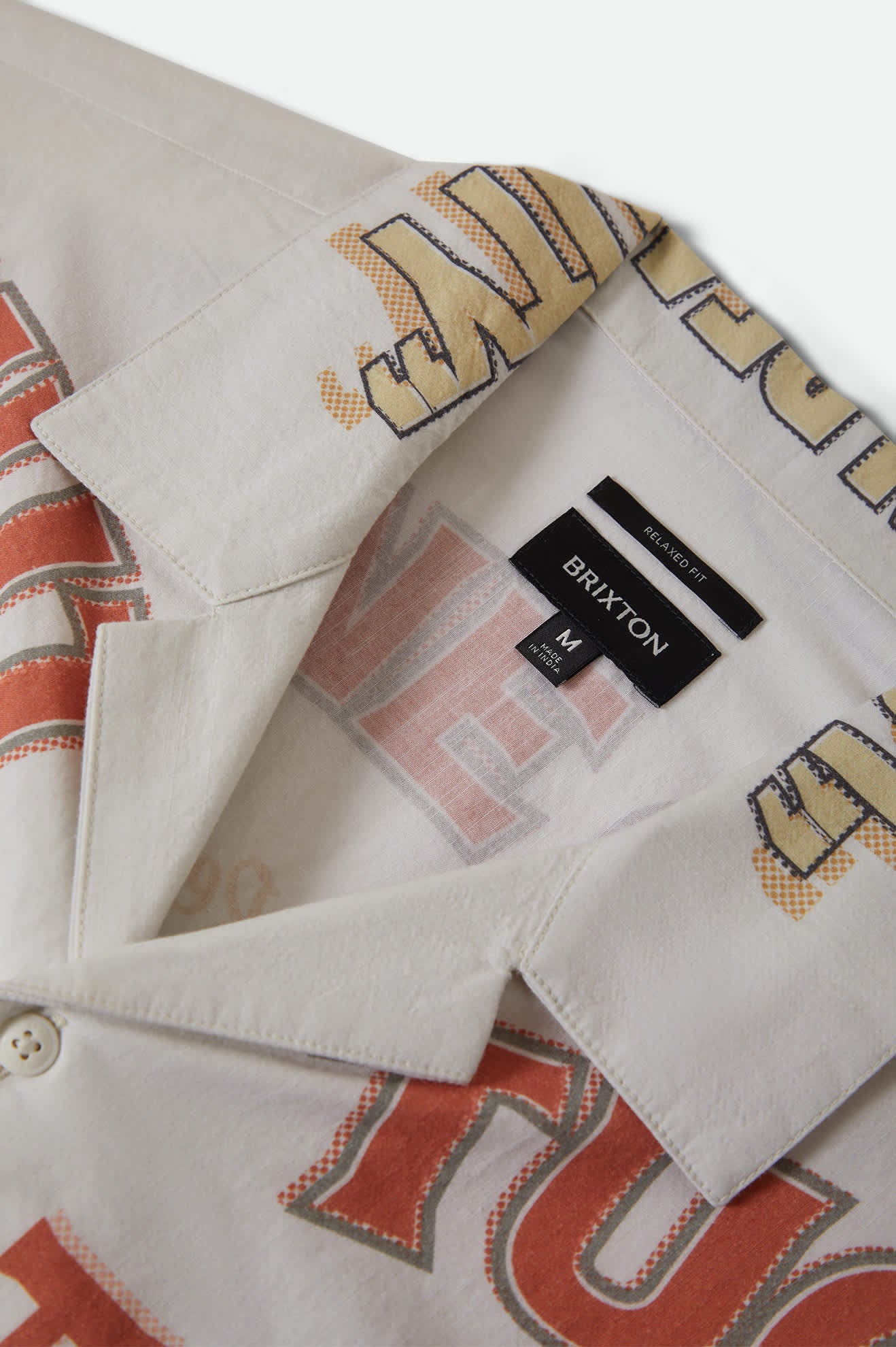 Men's Bunker Twisted Stripe Short Sleeve Camp Collar Shirt in the color Lost In Reality Print - Additional Laydown image