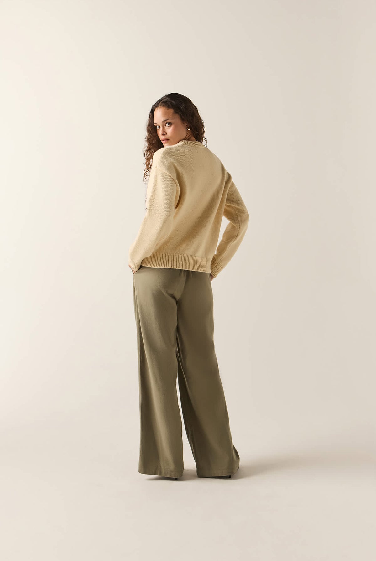 Women's Howdy Crew Sweater in the color Whitecap - Women's Side View