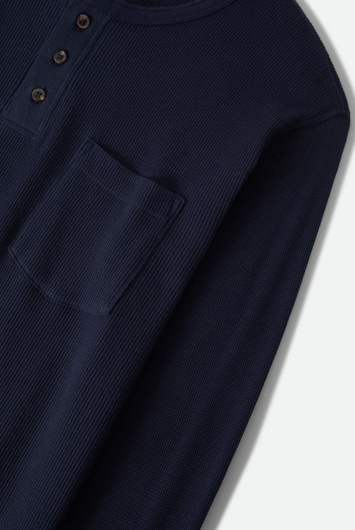 Men's Baseline Waffle Knit Top in the color Navy - Additional Laydown image