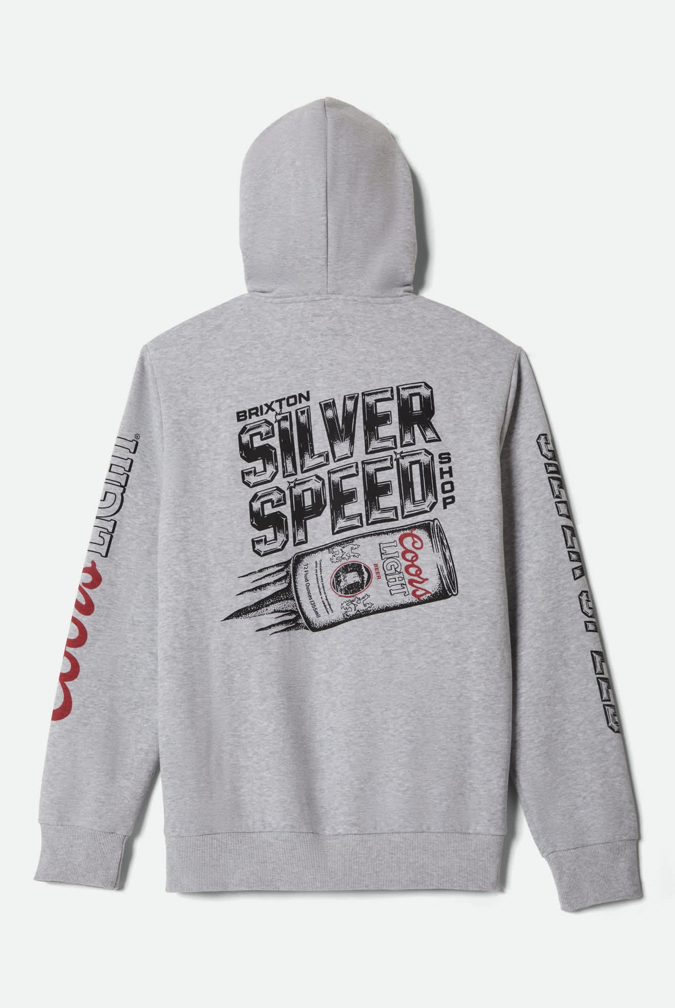 Men's Coors Light Silver Speed Hoodie in the color Heather Grey - Additional Laydown image