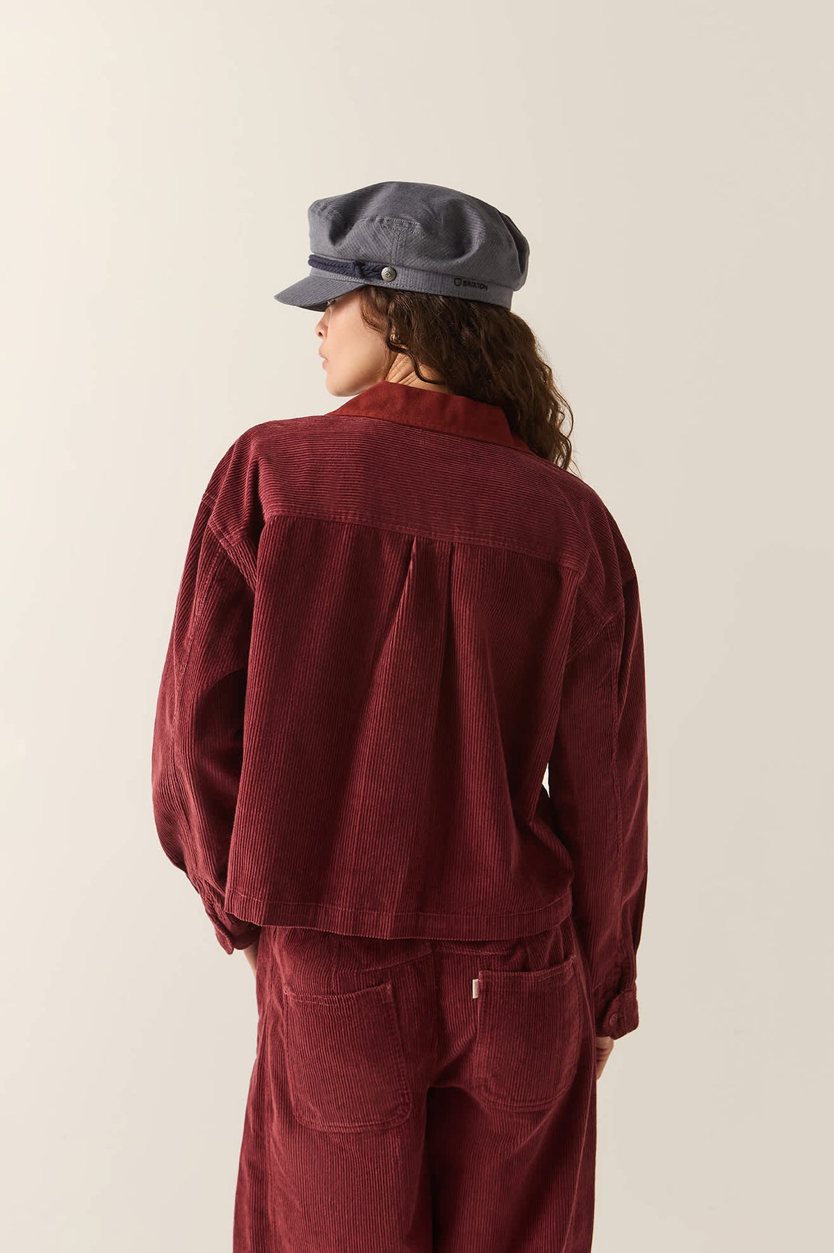 Women's Utopia Overshirt in the color Wild Ginger Cord - Women's Back View