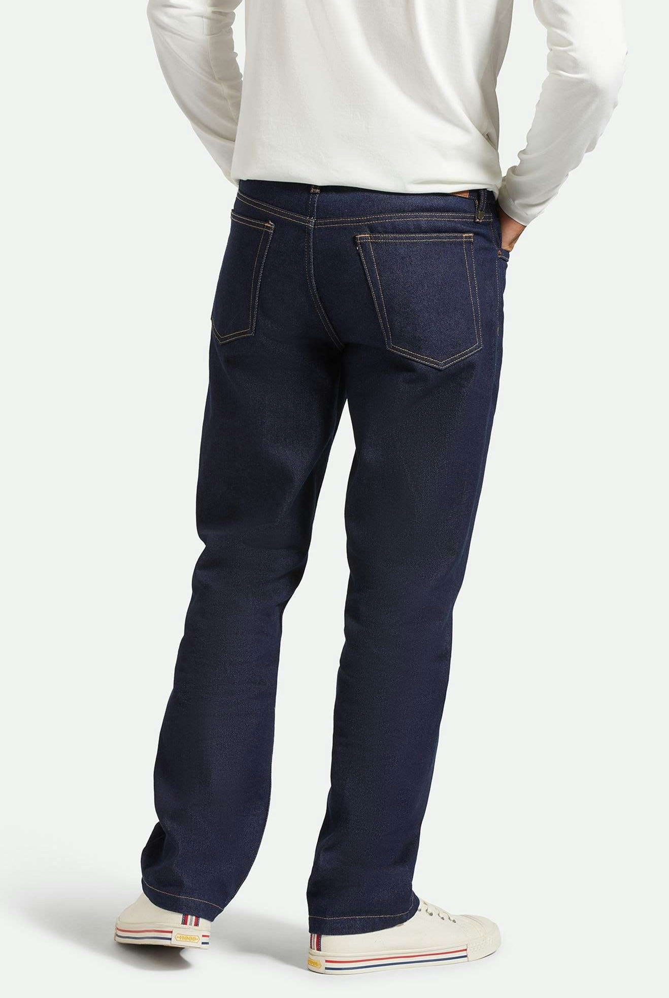 Men's Back Fit Image | Builders 5-Pocket Stretch Pant - Rinse Denim