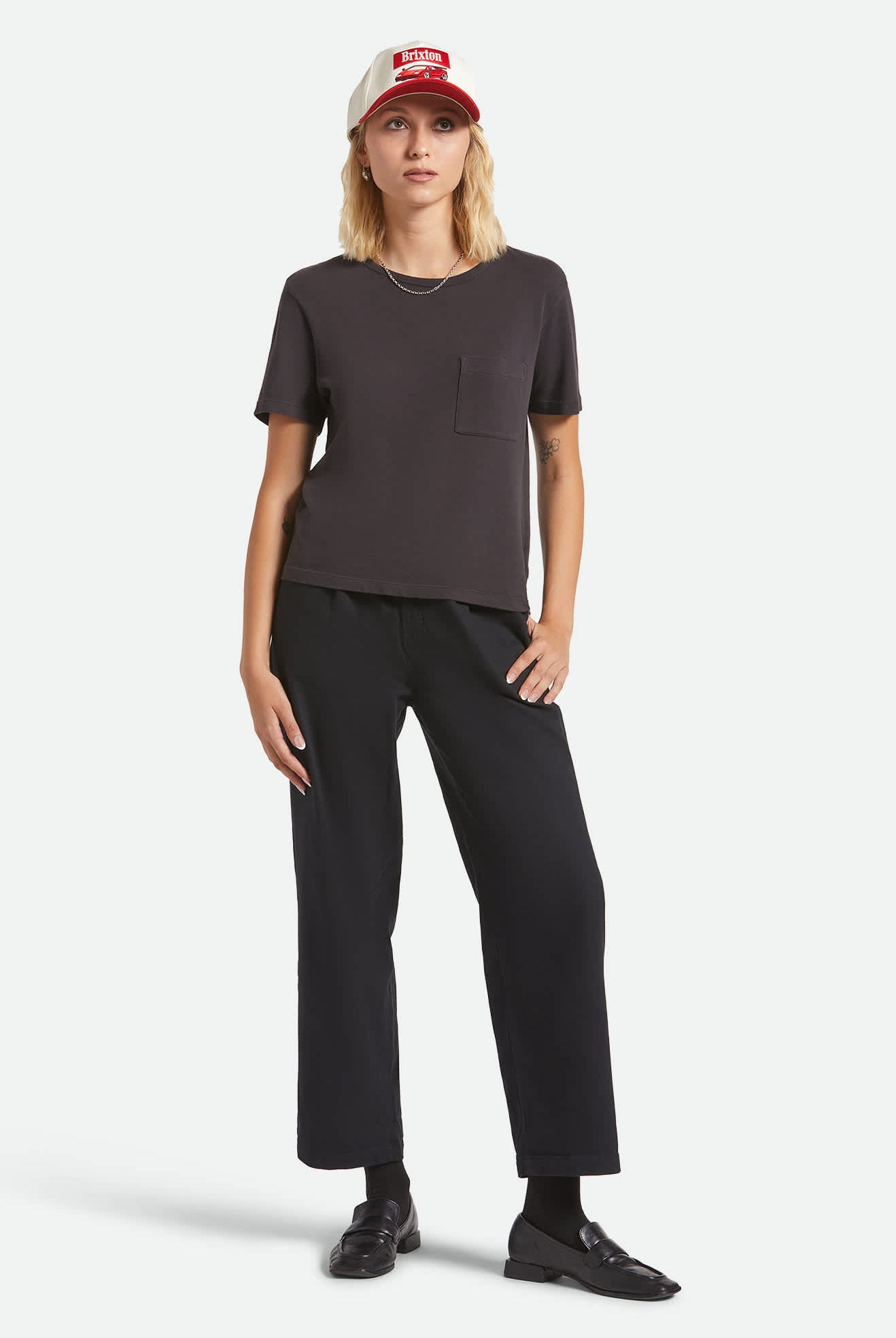 Women's Carefree Organic Garment Dye Perfect T-Shirt in the color Black - Additional Fit image