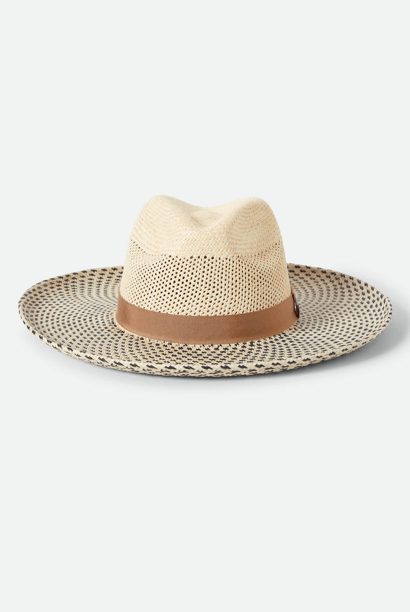Women's Evangeline Panama Rancher in the color Natural/Black - Additional Laydown image