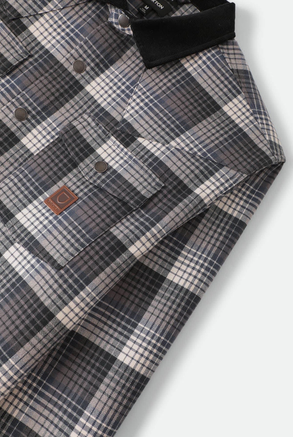 Men's Bowery Builders Ranch Performance Flannel in the color Black/Navy - Additional Laydown image