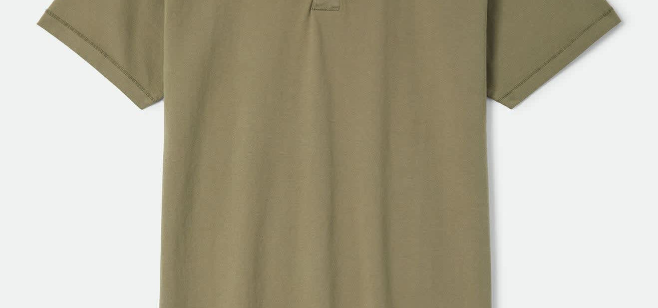 Men's Brixton Baseline Henley T-Shirt in the color Olive Surplus Vintage Wash - Front Product View