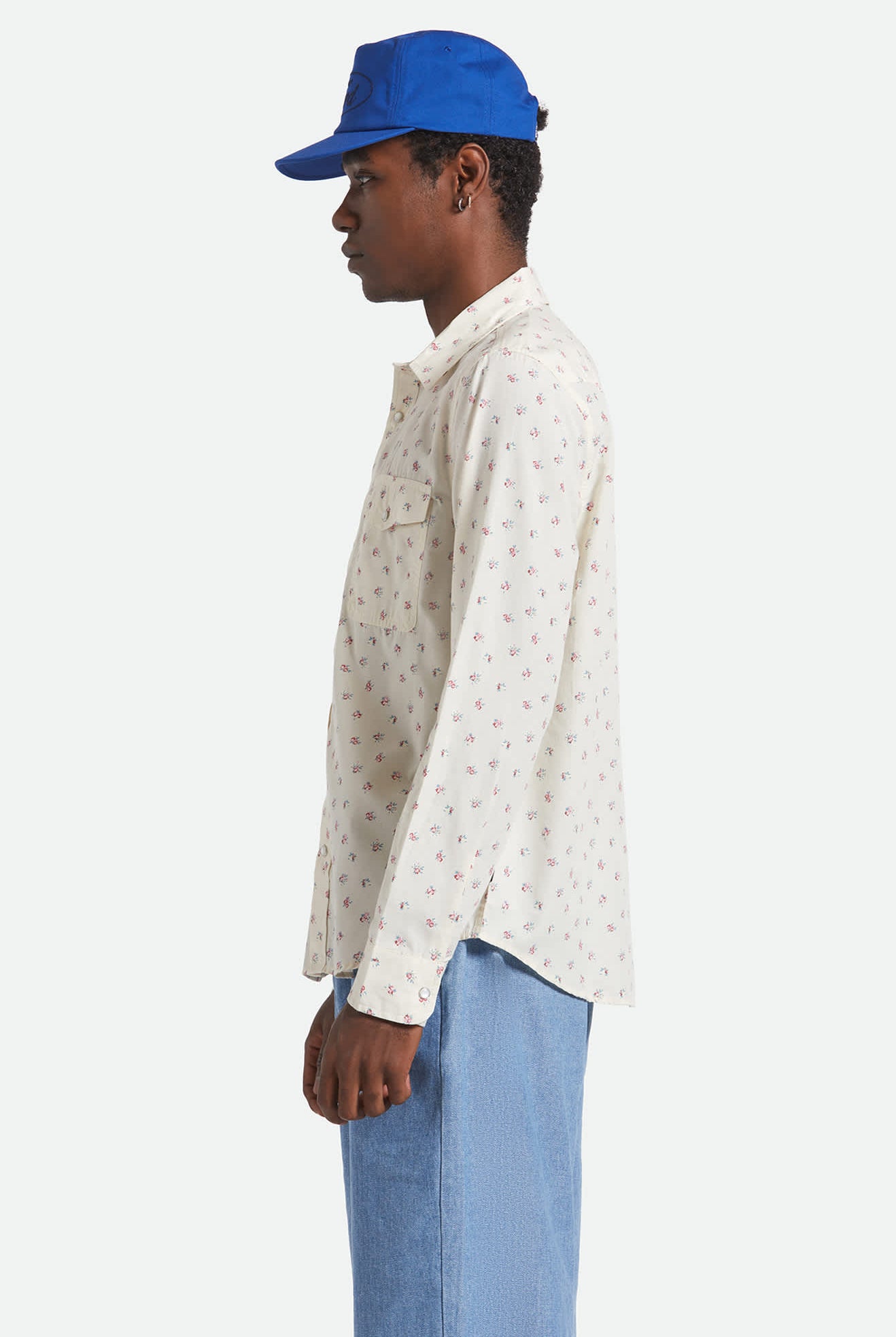 Men's Wayne Western L/S Shirt in the color Whitecap - Men's Side View