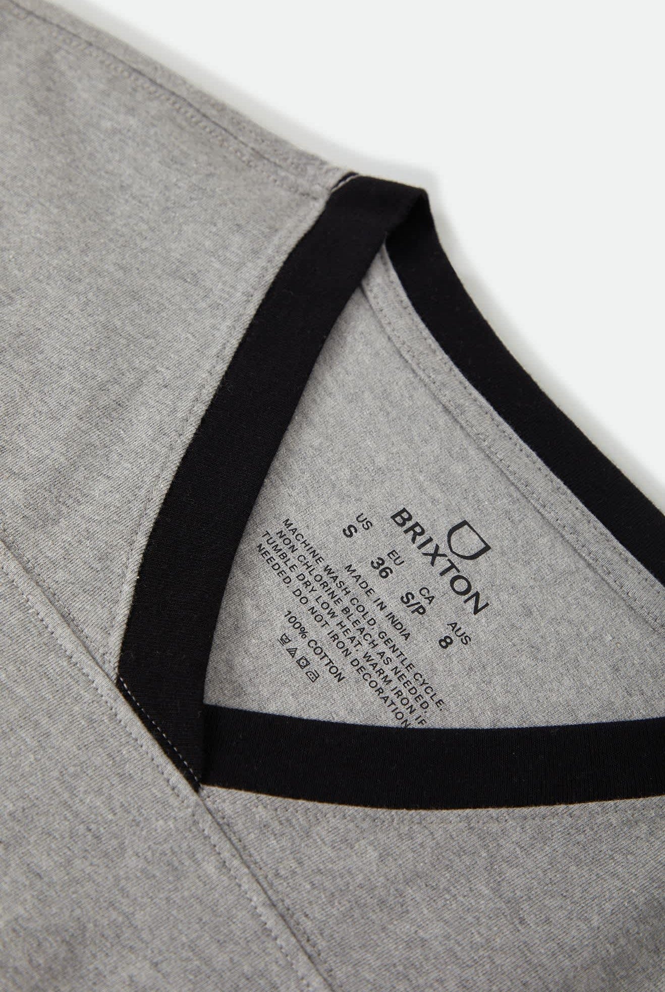 Women's Winners Circle Boxy Football T-Shirt in the color Heather Grey/Black - Additional Laydown image