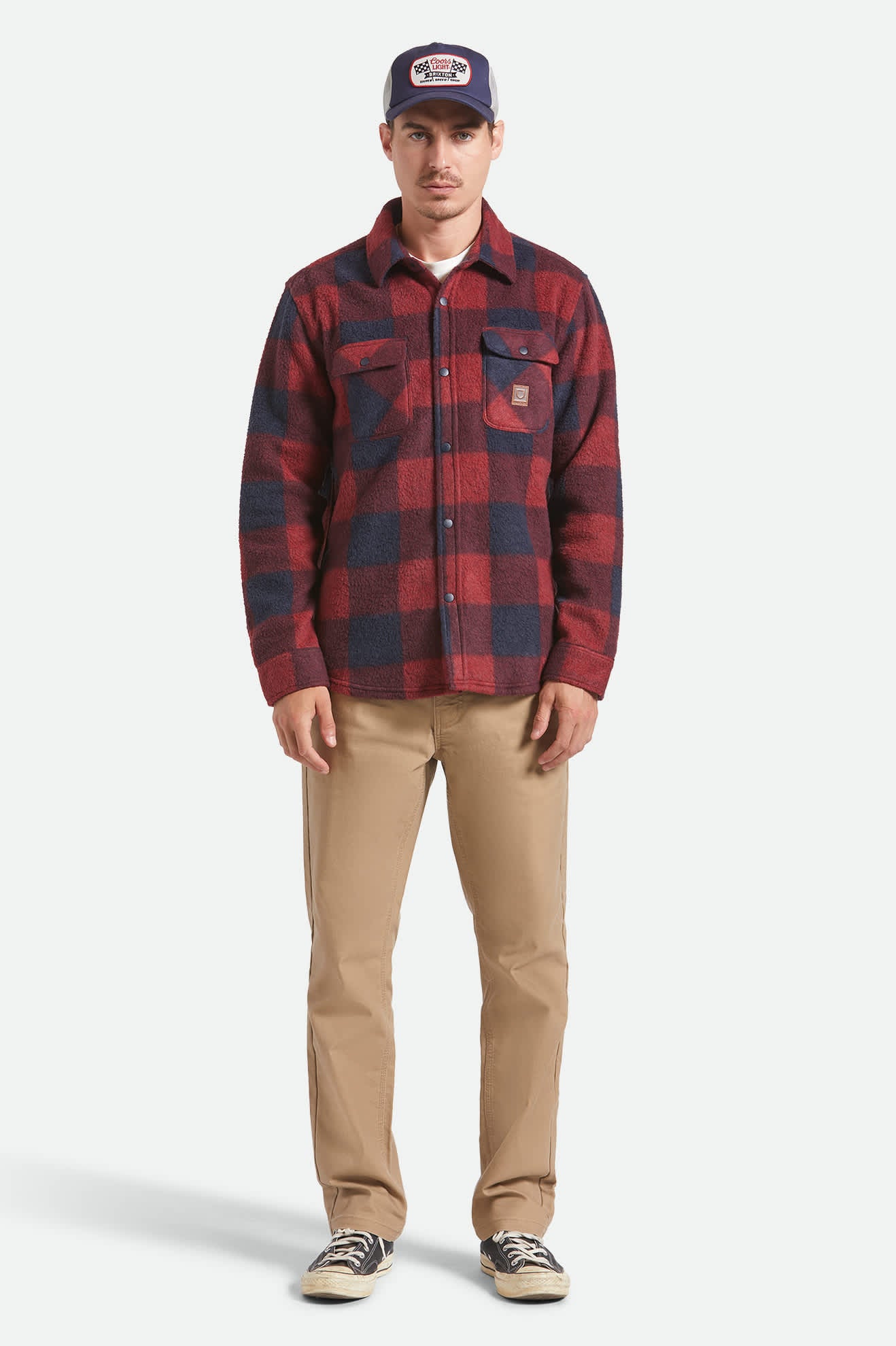 Men's Bowery Arctic Stretch Fleece in the color Adrenaline Rush/Mood Indigo Plaid - Additional Fit image