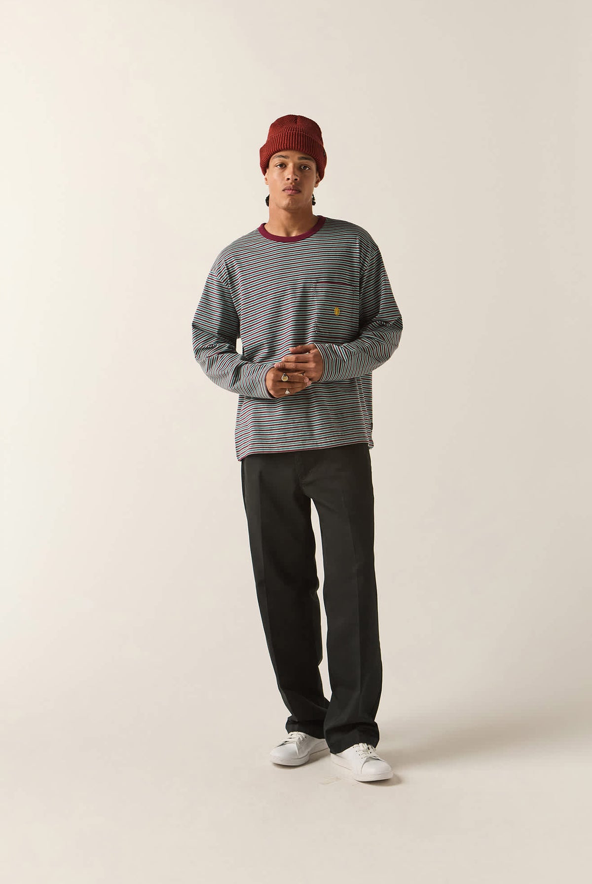 Men's Century Knit Top in the color Ultra Marine Stripe - Additional Fit image