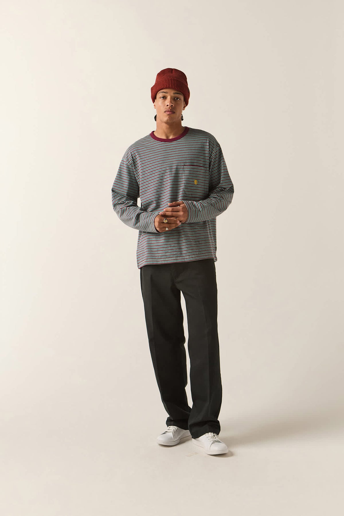 Men's Century Knit Top in the color Ultra Marine Stripe - Additional Fit image