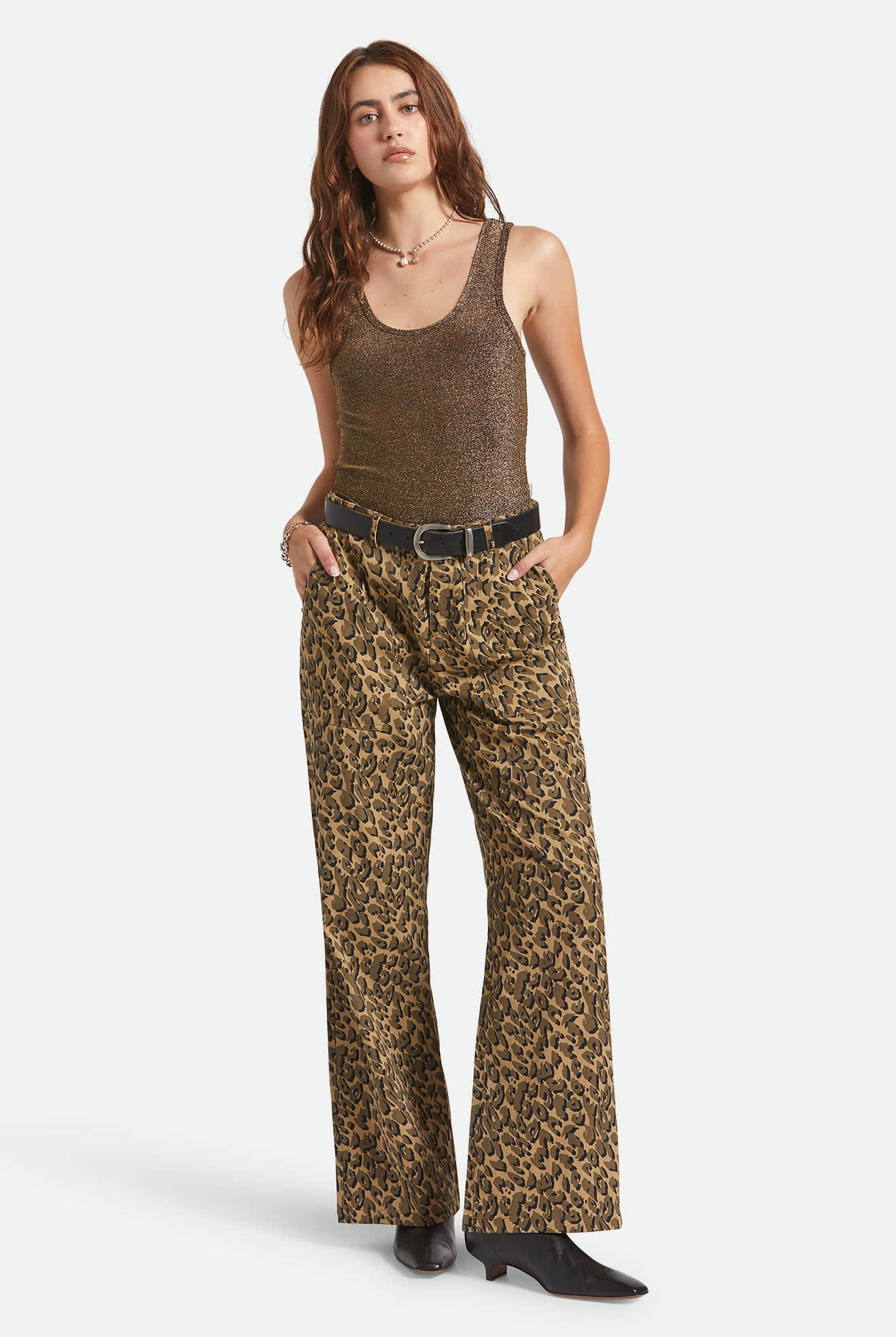 Women's Off Duty A-Tank in the color Gold Metallic - Additional Fit image