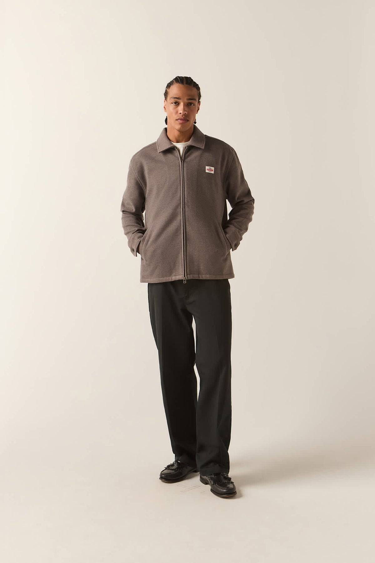Men's Trademark Zip Flannel Jacket in the color Heather Grey - Additional Fit image
